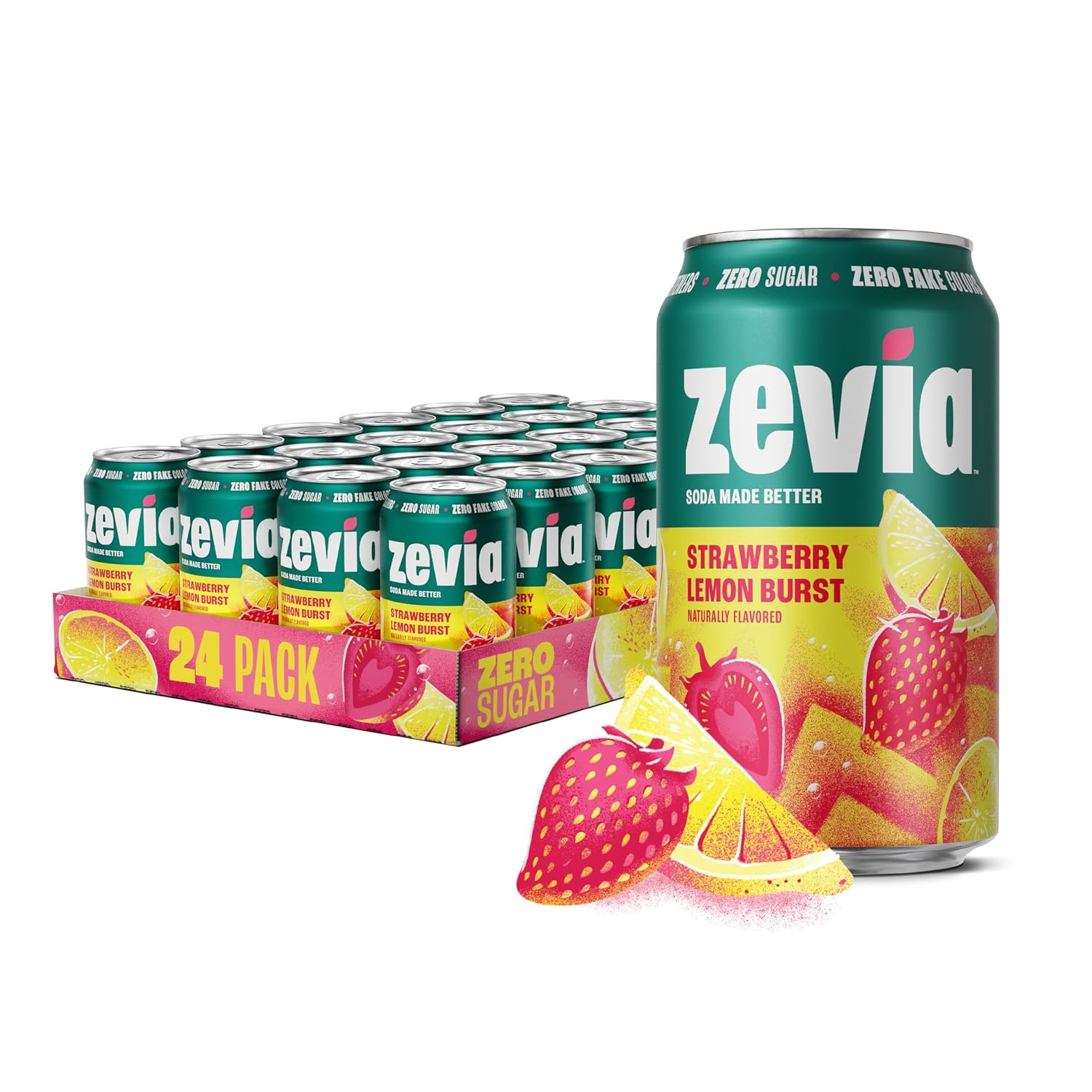 Zevia Zero Sugar Soda, Orange Creamsicle, 12 oz Cans (24-Pack) – Caffeine Free, Naturally Sweetened, No Calorie Soda - Non-GMO Project Verified, Gluten-Free, Vegan