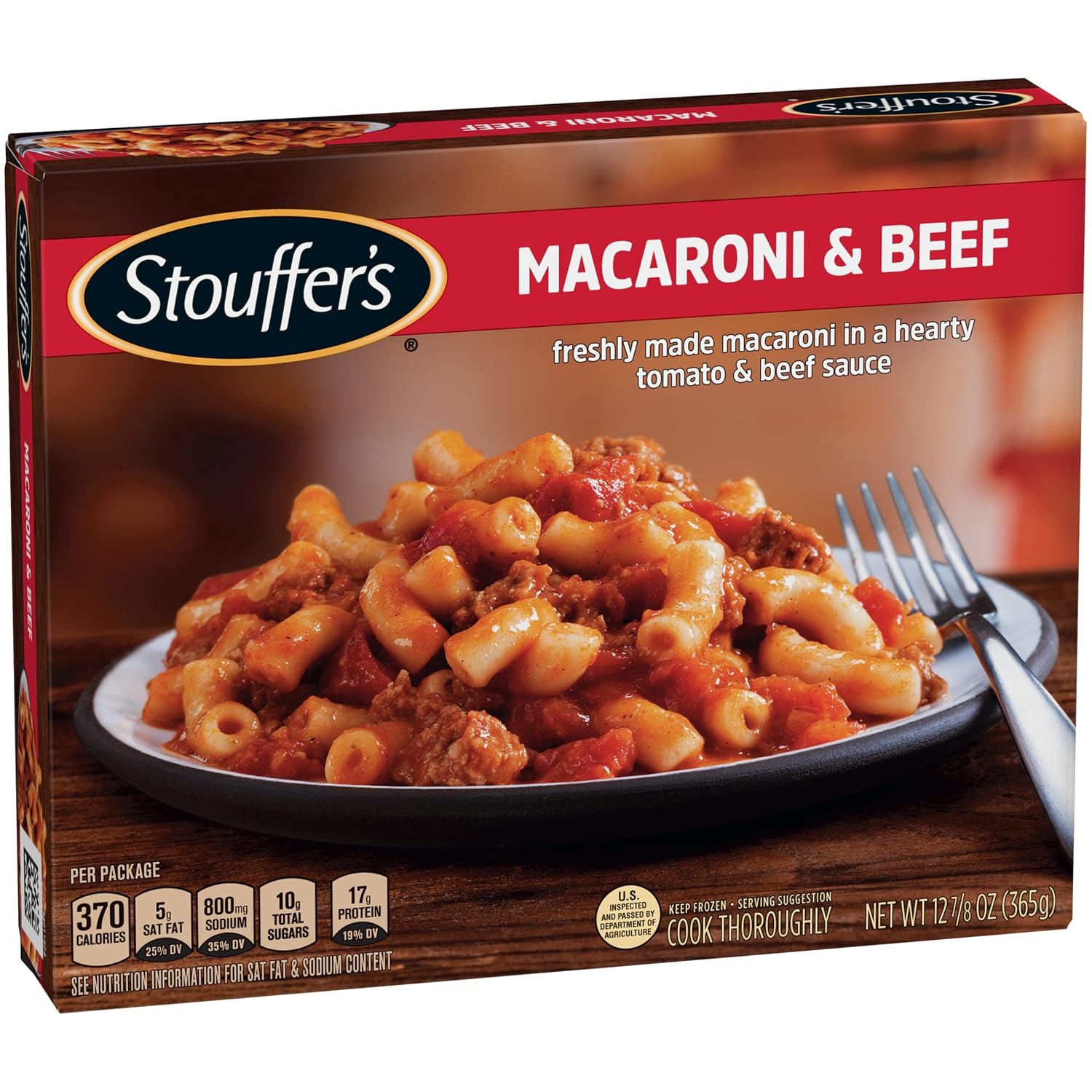 Stouffer's Macaroni & Beef with Tomato, Single Serve Frozen Meal, 12.875 Oz