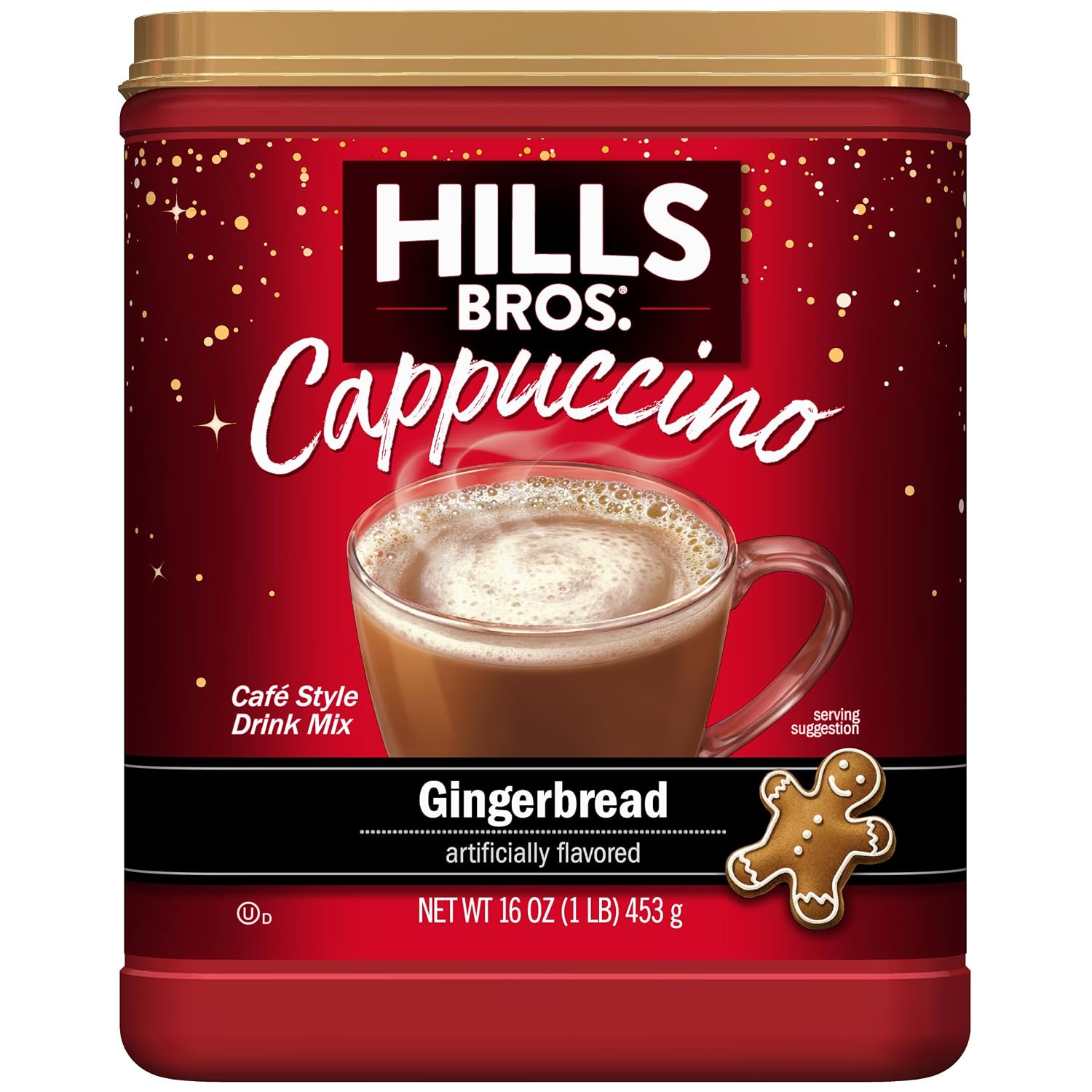 Hills Bros. Cappuccino Mix – Rich, Frothy Coffeehouse-Tasting Instant Drink Mix – Quick and Easy Preparation – Perfect for Hot & Iced Drinks & Creaming Coffee – Double Mocha, 1 Pack of 16oz