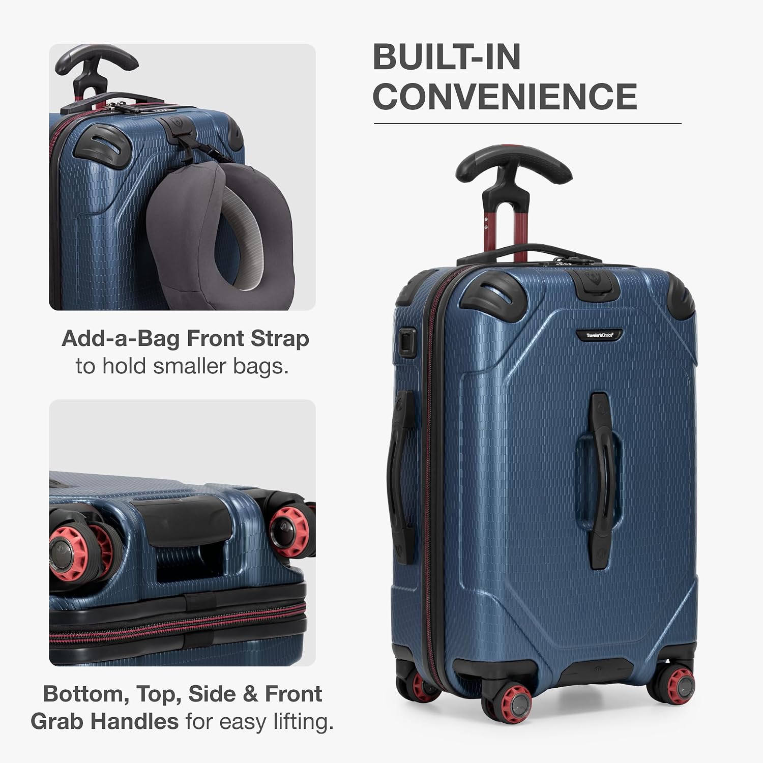 Traveler's Choice Maxporter II Polycarbonate Hardside Trunk with Spinner Wheels, Navy, 31-Inch Large Trunk