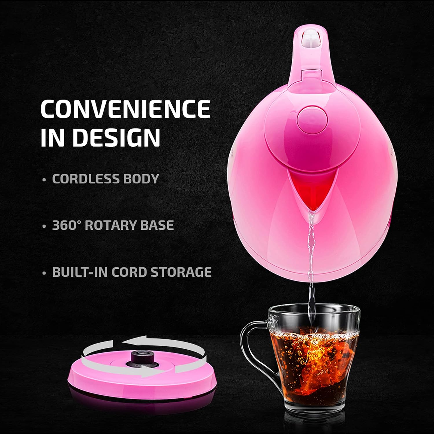 OVENTE 1.7L Electric Kettle with 1100W Fast Boiling Water, Green KP72G