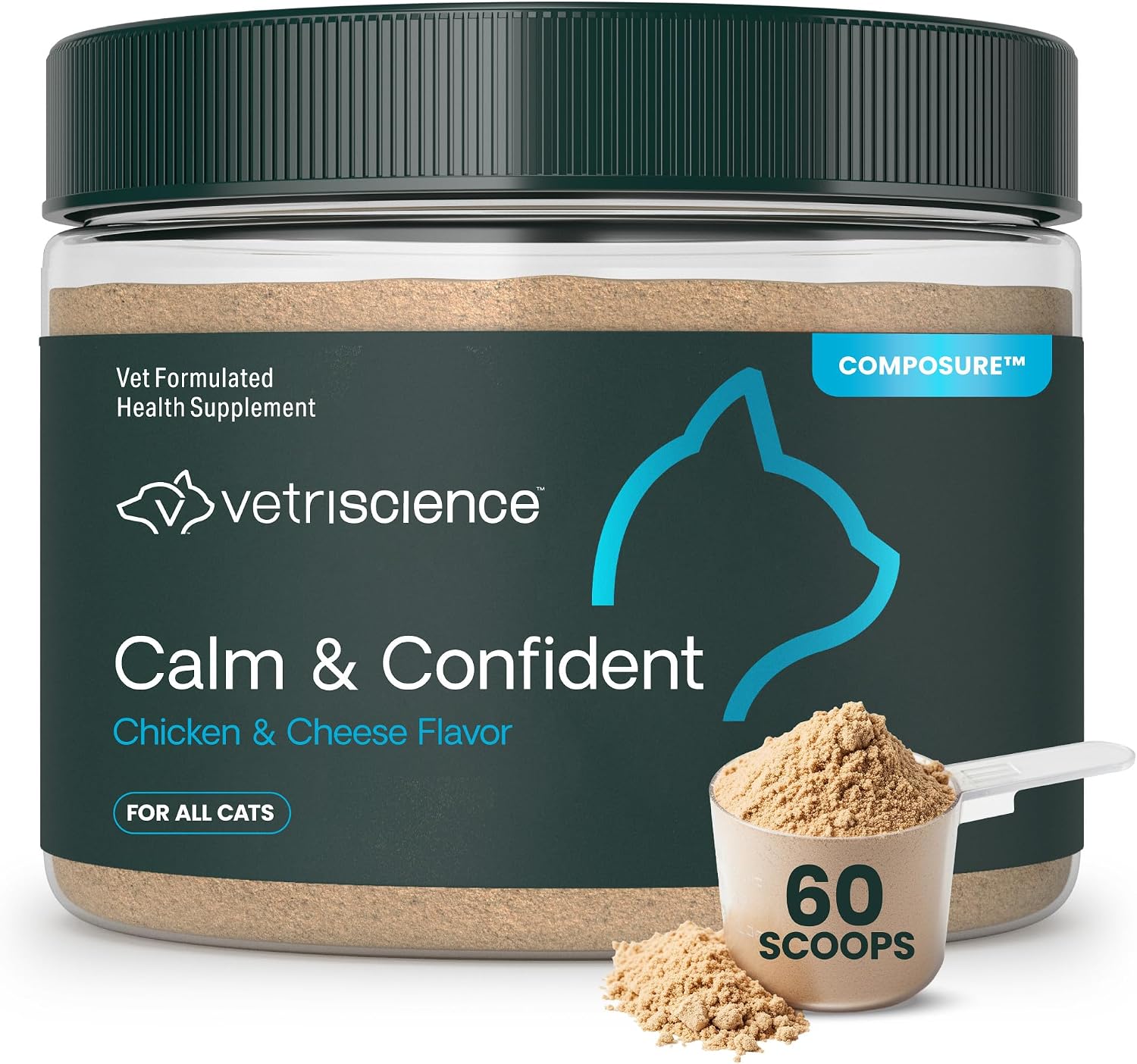 VetriScience Composure Calming Chews for Cats – Supports Relaxation & Balanced Behavior During Travel & Vet Visits, Daily Stress & Anxiety Support Supplement, Chicken Flavor, 30 Count