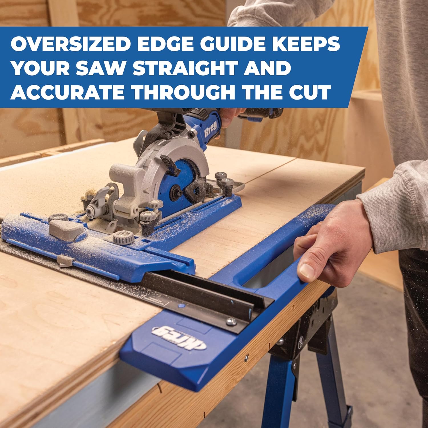 Kreg KMA2685 Rip-Cut Circular Saw Guide - Cutting Tool - Guide is Best for Regular (Side-Blade) Circular Saw - Ensure Compatibility Before Use - Woodworking Tools for Home Improvement