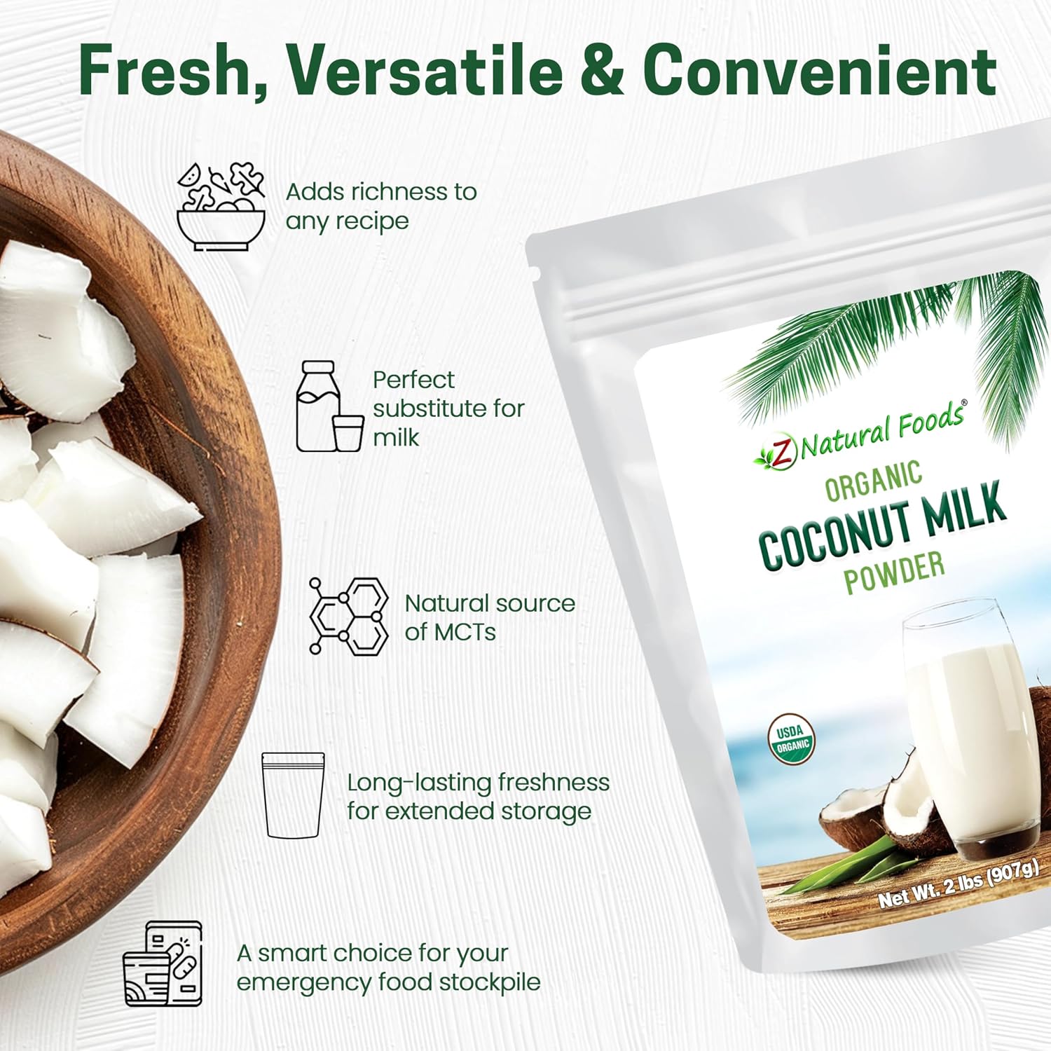 Z Natural Foods Premium Whole Milk Powder - Pasteurized Dry Milk, 5 lb