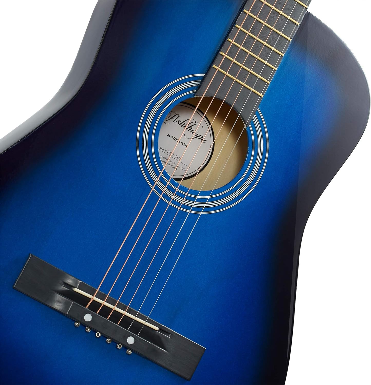 Ashthorpe 38-inch Beginner Acoustic Guitar (Red), Starter Kit with Gig Bag, Extra Strings, Strap, Picks, and Lessons