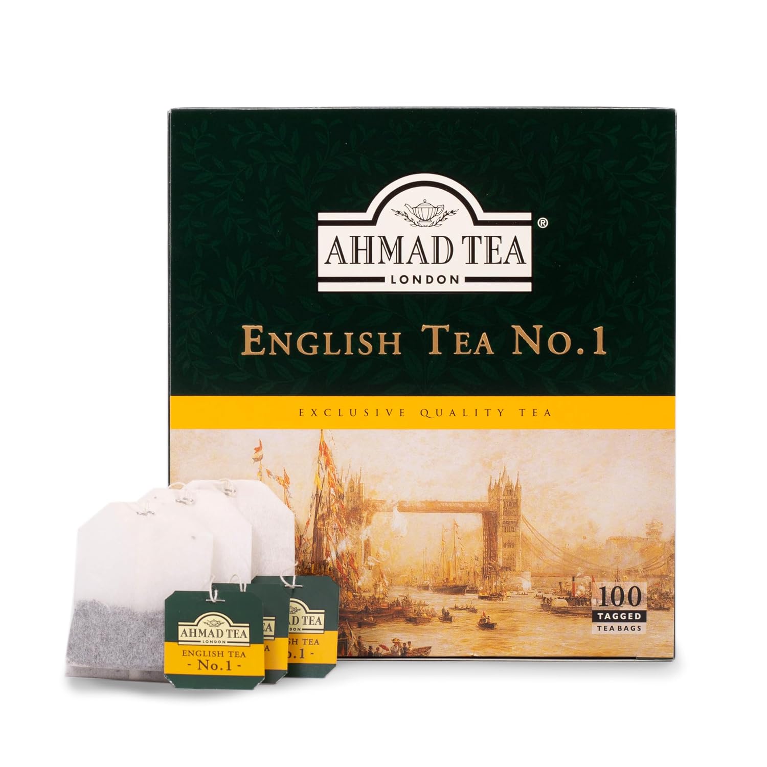 Ahmad Tea Green Tea, Green Tea Teabags 100 ct - Caffeinated & Sugar-Free