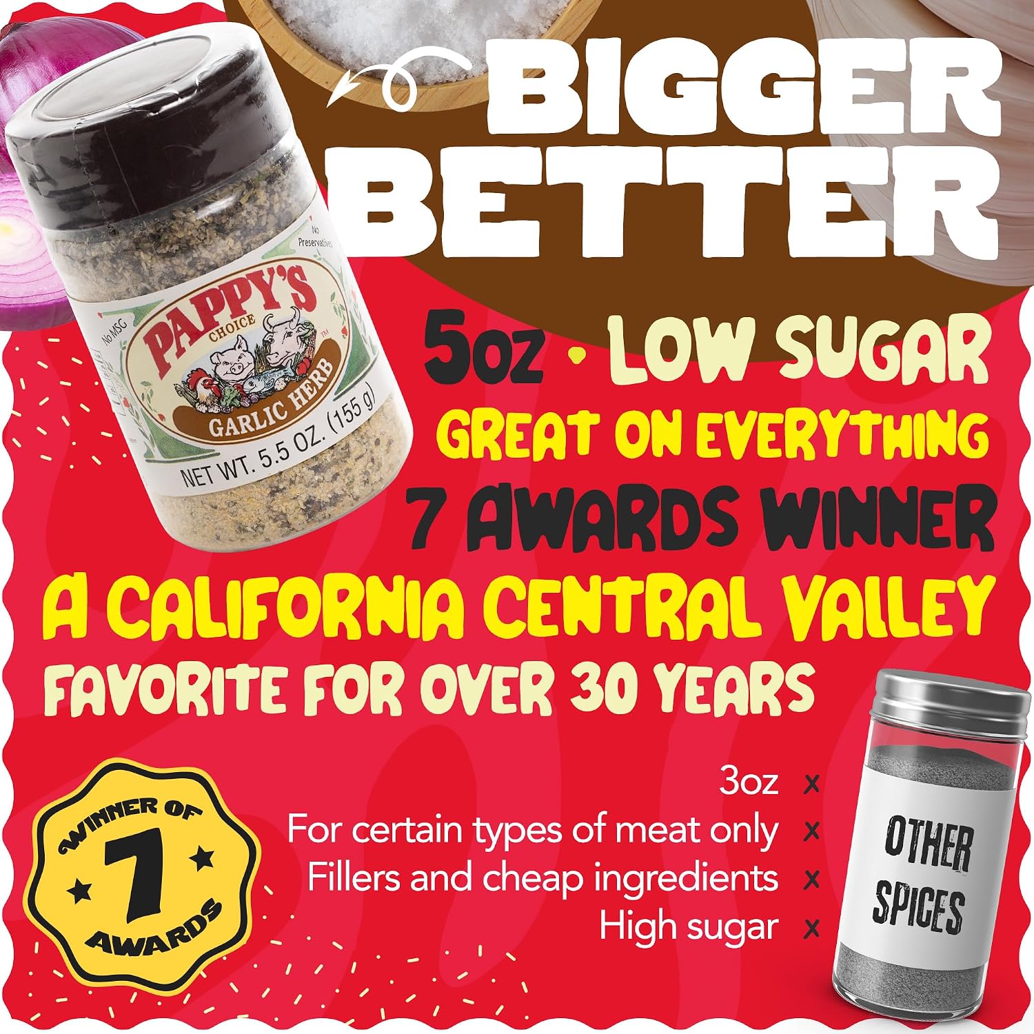 Pappy's Choice Original Seasoning, 32 Oz | California's Legendary Seasoning Blend, Santa Maria Style, Perfect for BBQ, Beef, Burgers, Brisket, Tri-tip and Steak