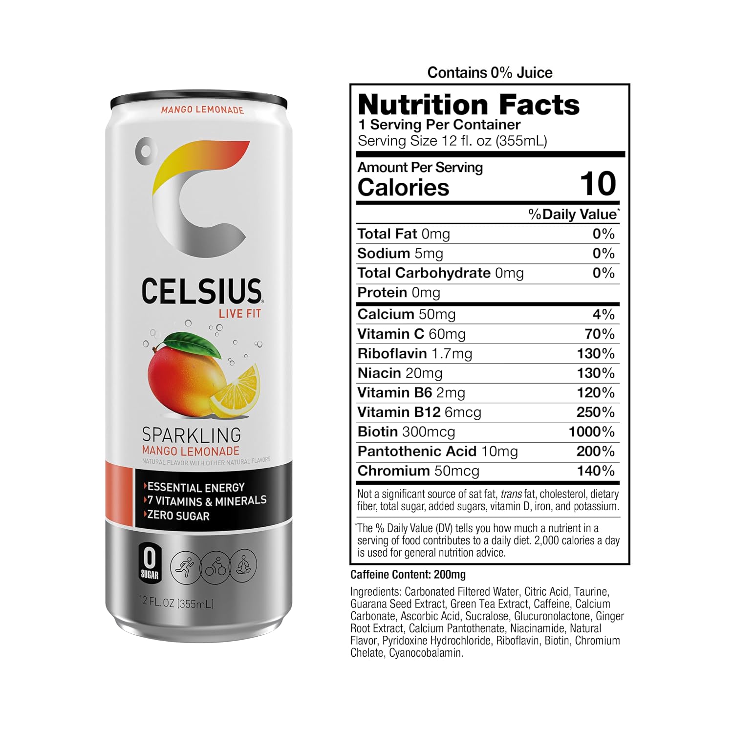 CELSIUS Sparkling Cola, Sugar Free Energy Drink, 12 Fl Oz (Pack of 12)