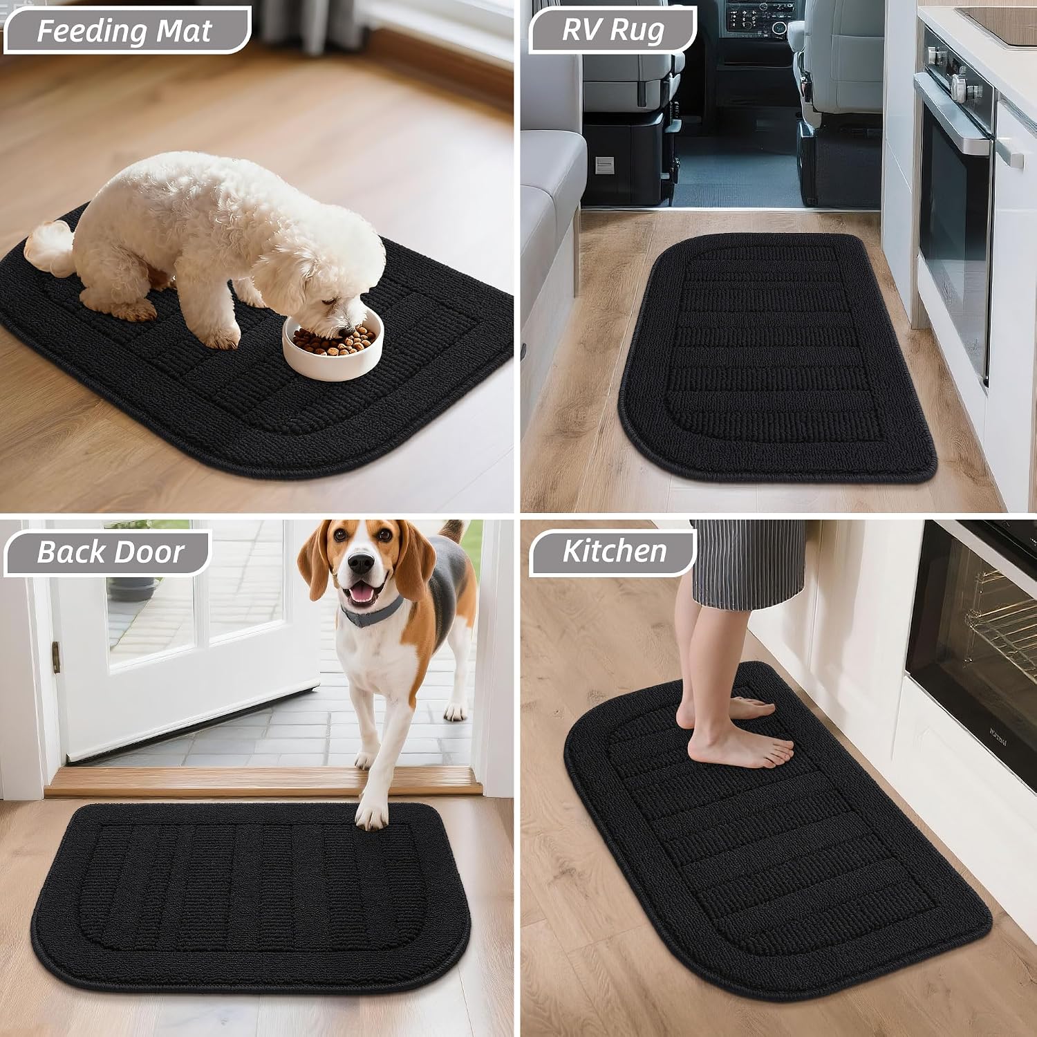 BEQHAUSE 30x18 Inch Kitchen Rugs Non Slip Washable Kitchen Sink Rug, Green