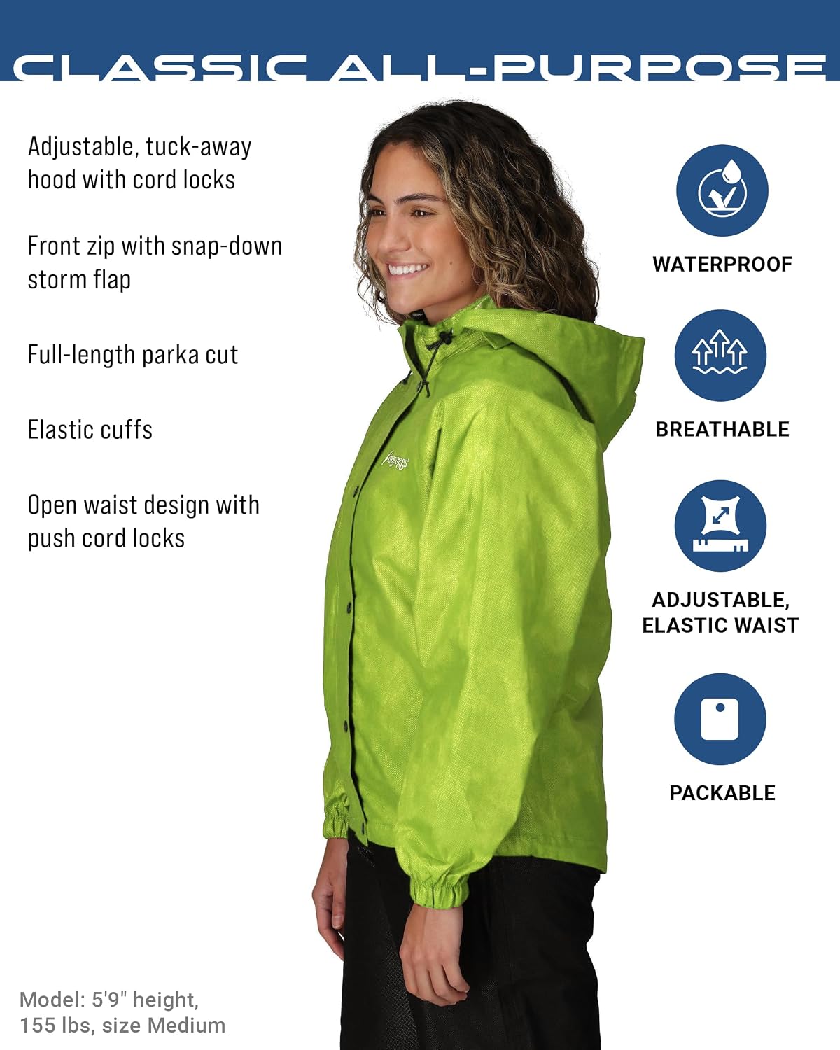 FROGG TOGGS Women's Classic All-Purpose Waterproof Breathable Rain Suit