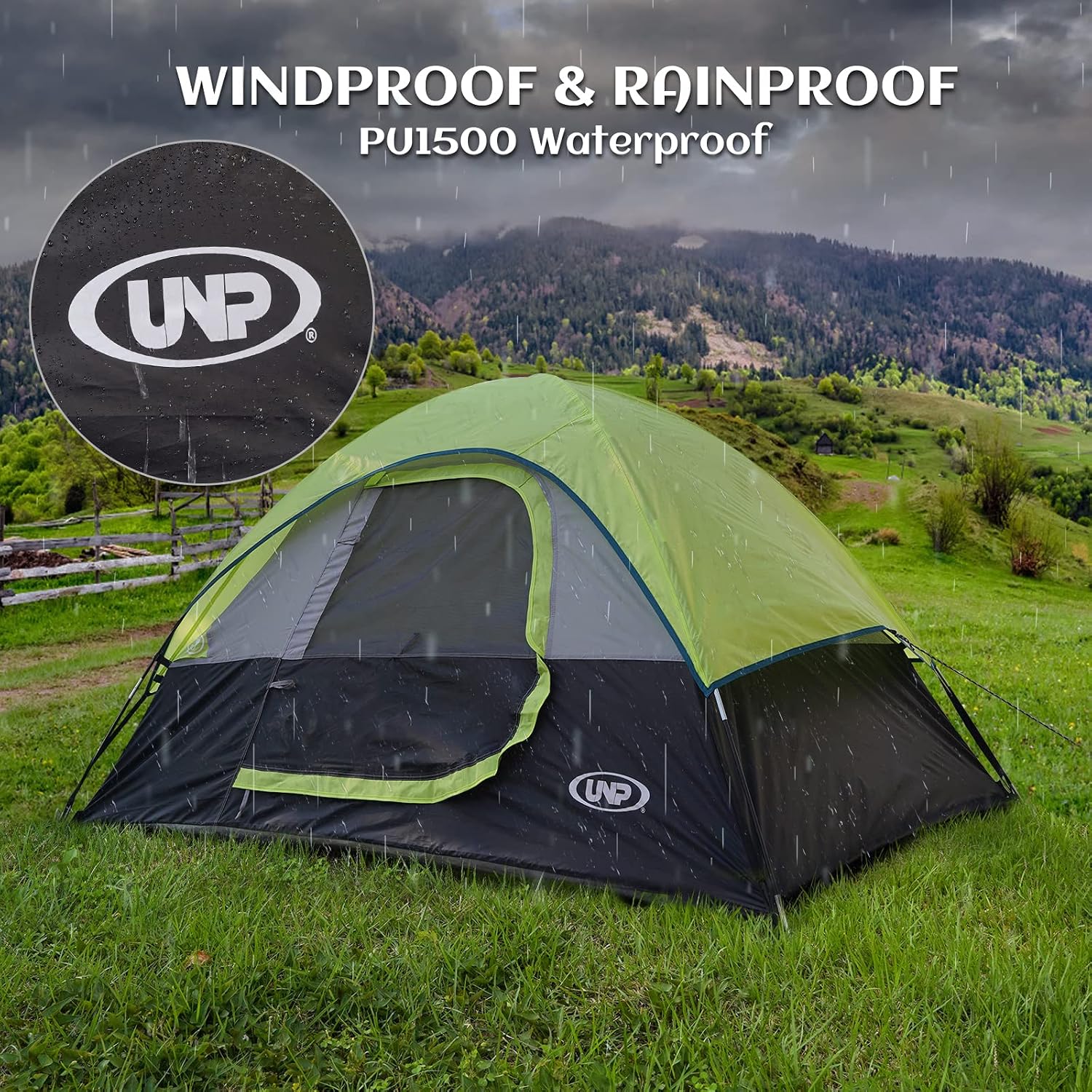 Camping Tent 2-4 Person, Waterproof Windproof Tent with Rainfly Easy Set up-Portable Dome Tents for Camping…
