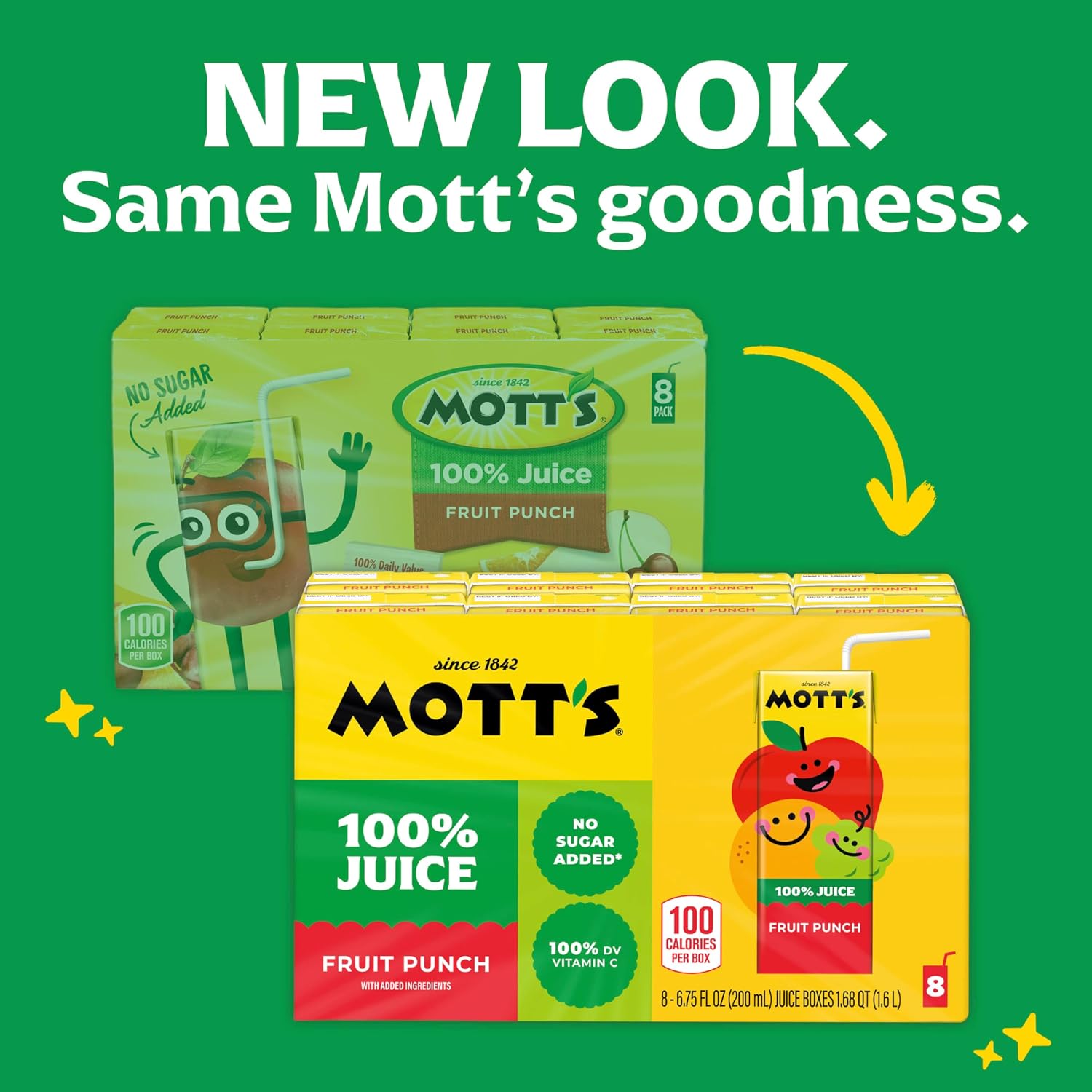 Mott's 100% Original Apple Juice, 6.75 Fl Oz Boxes, 32 Count (4 Packs Of 8), 2 Servings Of Fruit, 100% Fruit Juice, Gluten-free, Caffeine-free, Kosher, Contains No Artificial Colors Or Sweeteners