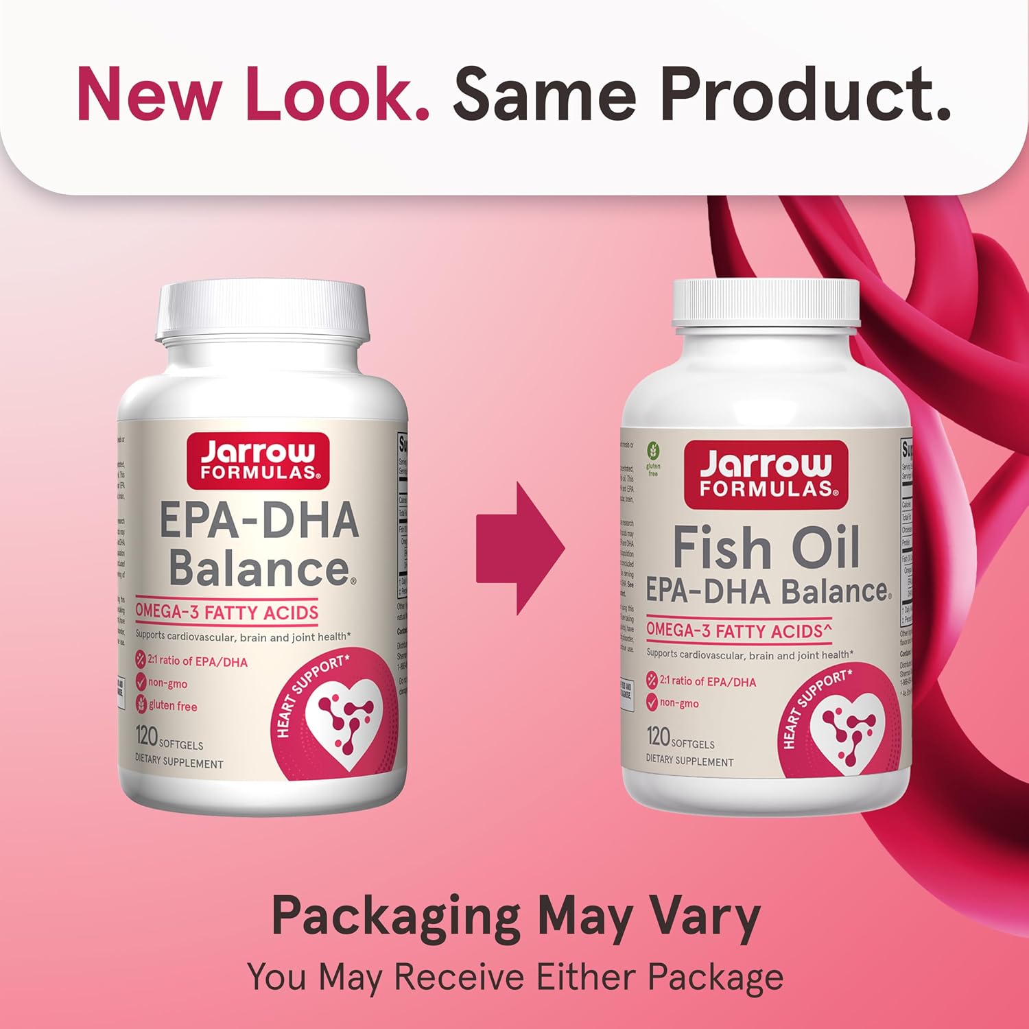 Jarrow Formulas EPA-DHA Balance, 1,200 mg Omega-3 Fatty Acids for Cardiovascular Support, 240 Softgels, 120 Day Supply