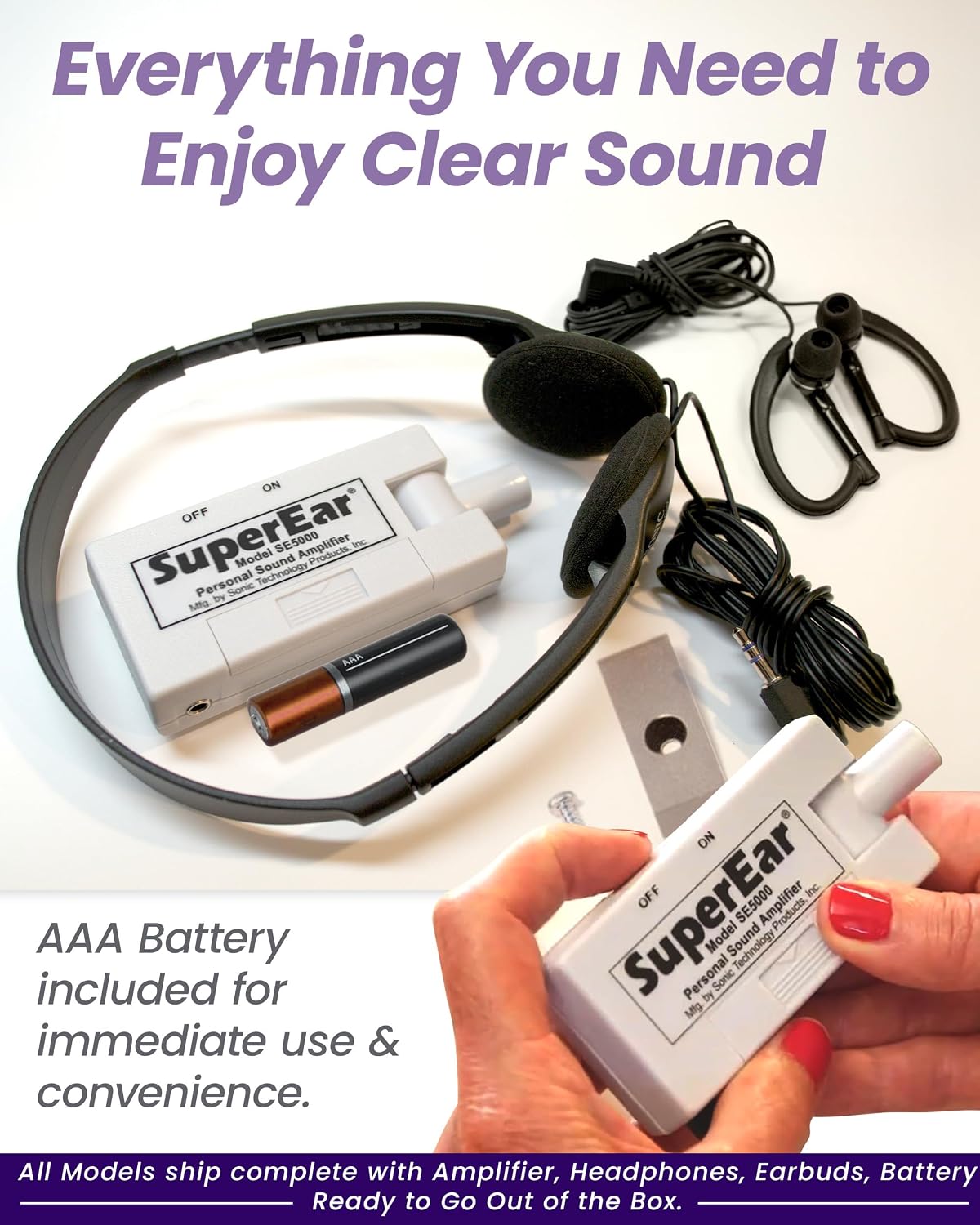 SuperEar SE5000 - Hearing Amplifier, Personal Headphones, Audio Accessories