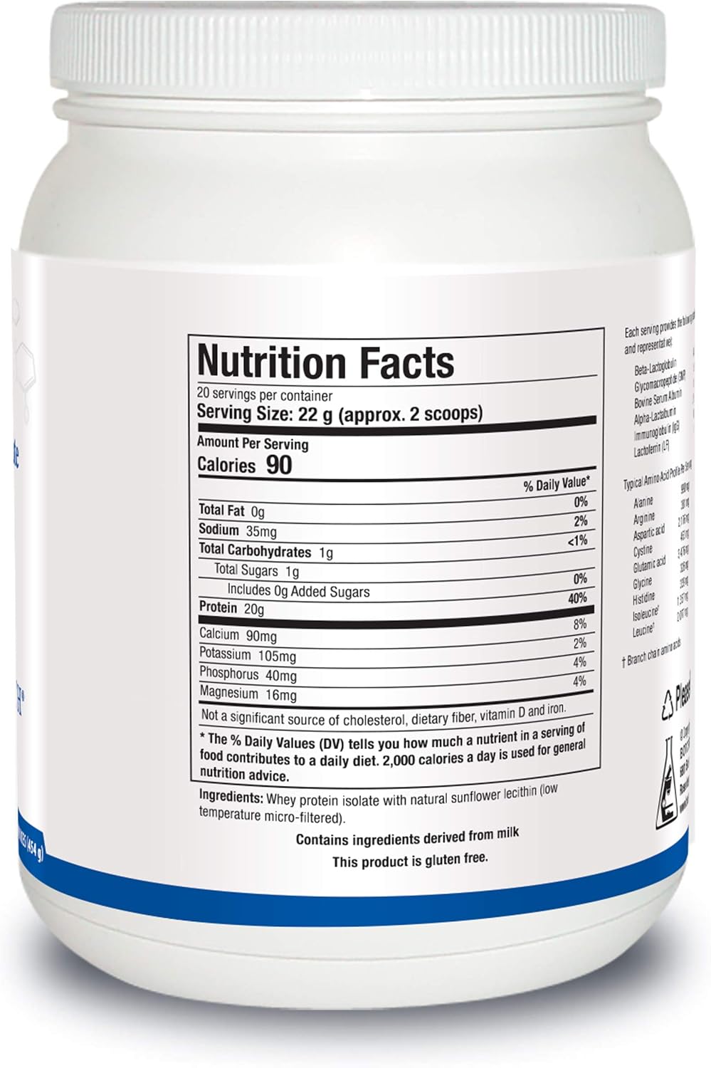BIOTICS RESEARCH WHEY Protein Isolate Unflavored 20 Grams - Undenatured Non-GMO Delicious Protein Powder -Supports Muscle Growth, Energy, High Immune Factors (IgG, Lactoferrin),Sugar-Free,20 Servings