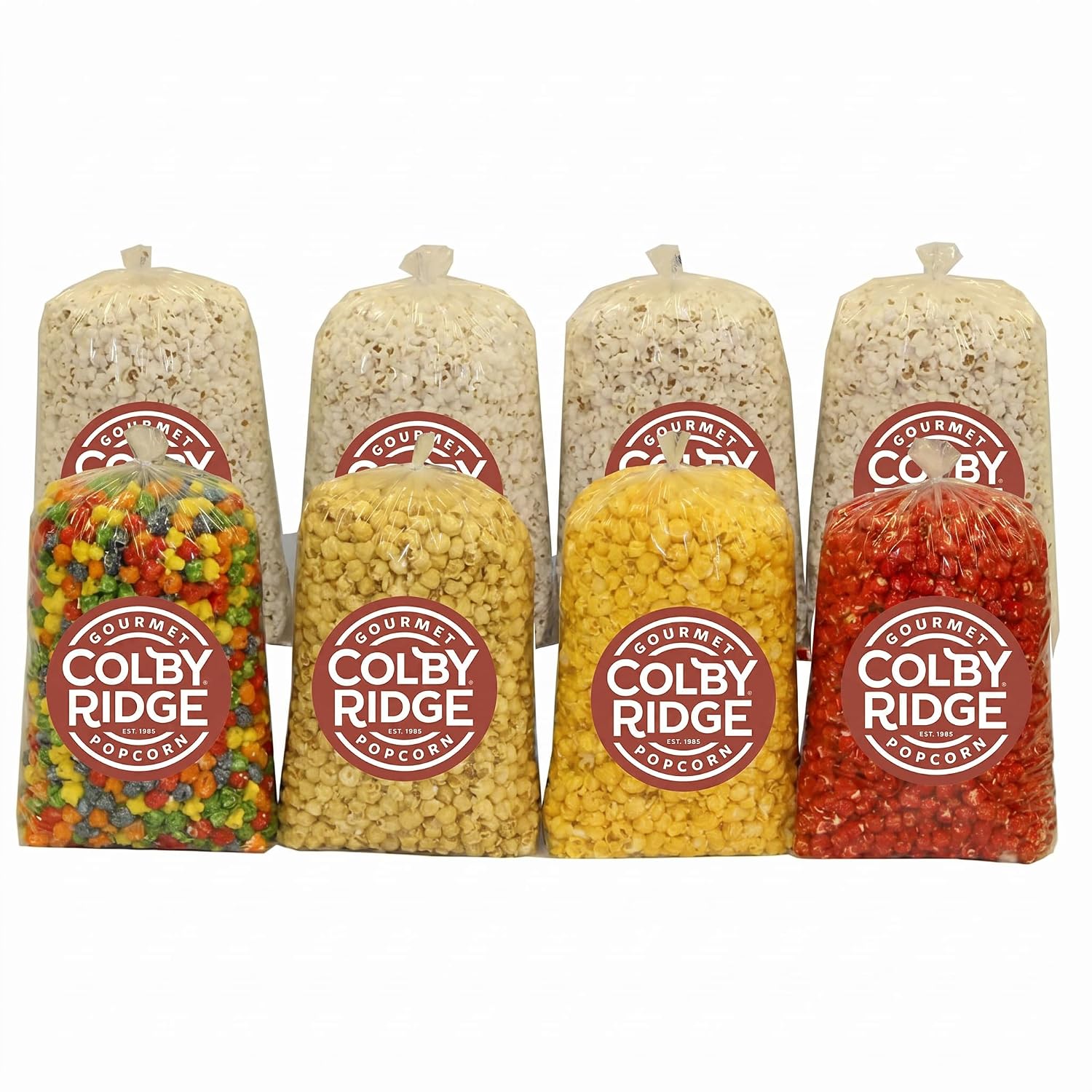 5 Flavor Gourmet Popcorn Assortment 16 Gal. (256 Cups) Large Sampler - White, Caramel, Cheese, Rainbow, and Cinnamon Bulk Popped
