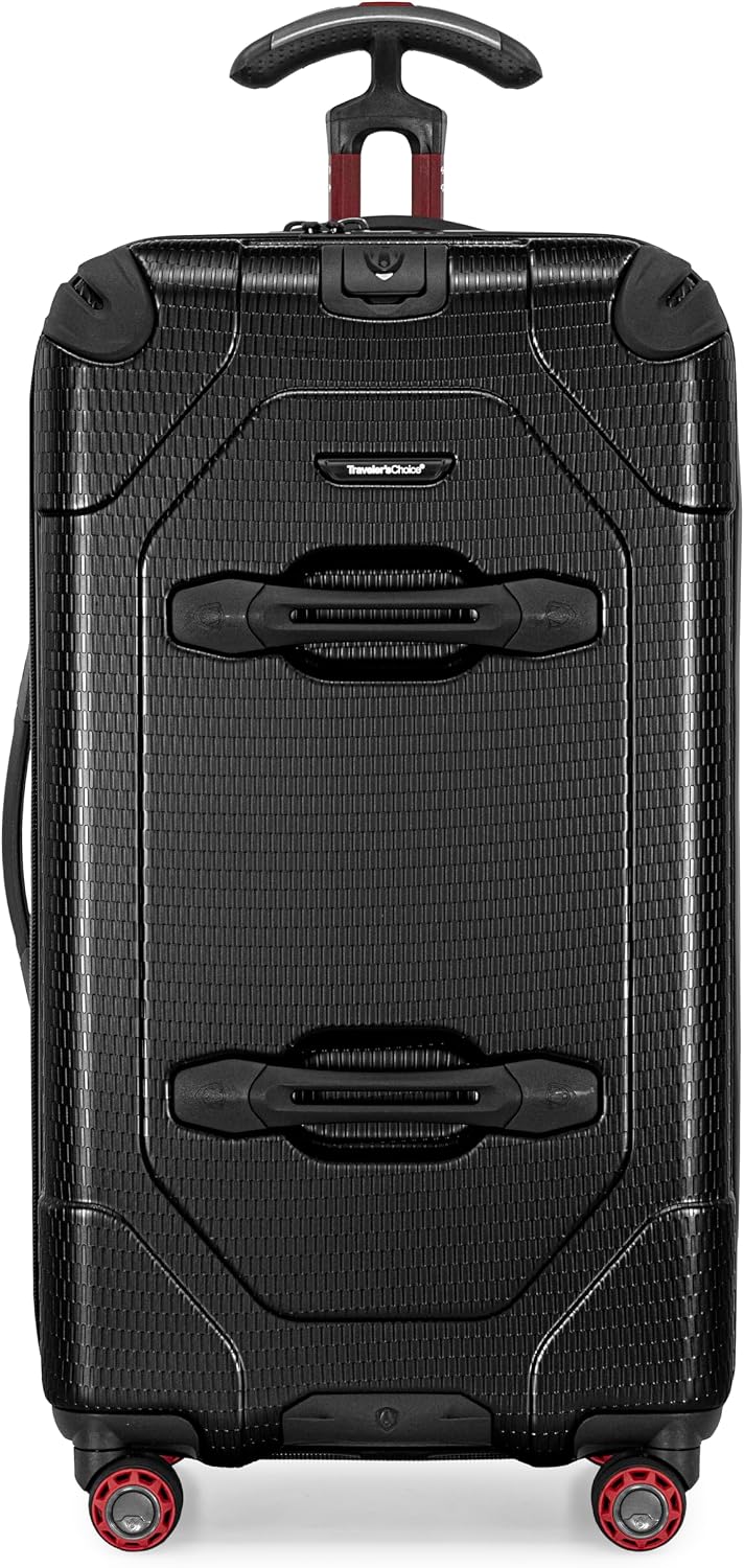 Traveler's Choice Maxporter II Polycarbonate Hardside Trunk with Spinner Wheels, Navy, 31-Inch Large Trunk