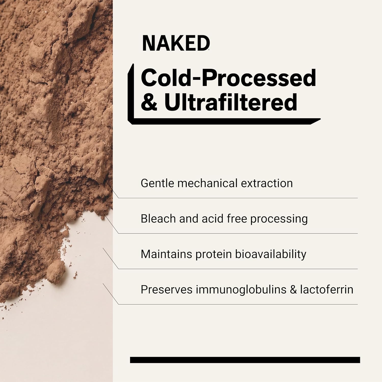 NAKED Whey 5LB 100% Grass Fed Unflavored Whey Protein Powder - Only 1 Ingredient, NSF Certified, Undenatured, Gluten Free, Soy Free, Promote Muscle Growth and Recovery - 76 Servings
