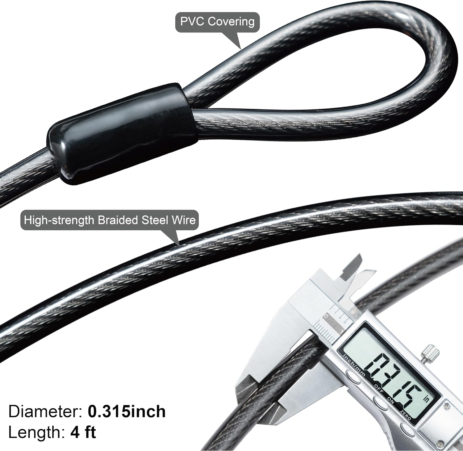 Bike U Lock with Cable - Via Velo Heavy Duty Bicycle U-Lock,14mm Shackle and 10mm x1.8m Cable with Mounting Bracket for Road, Mountain, Electric & Folding Bike