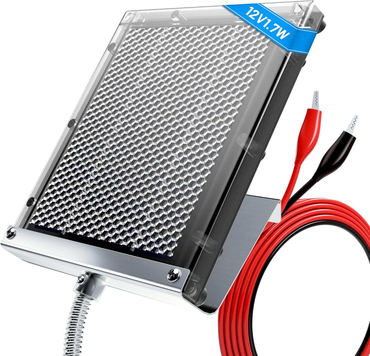 POWOXI 12V 1.7W Deer Feeder Solar Panel Waterproof with Bracket & Clip
