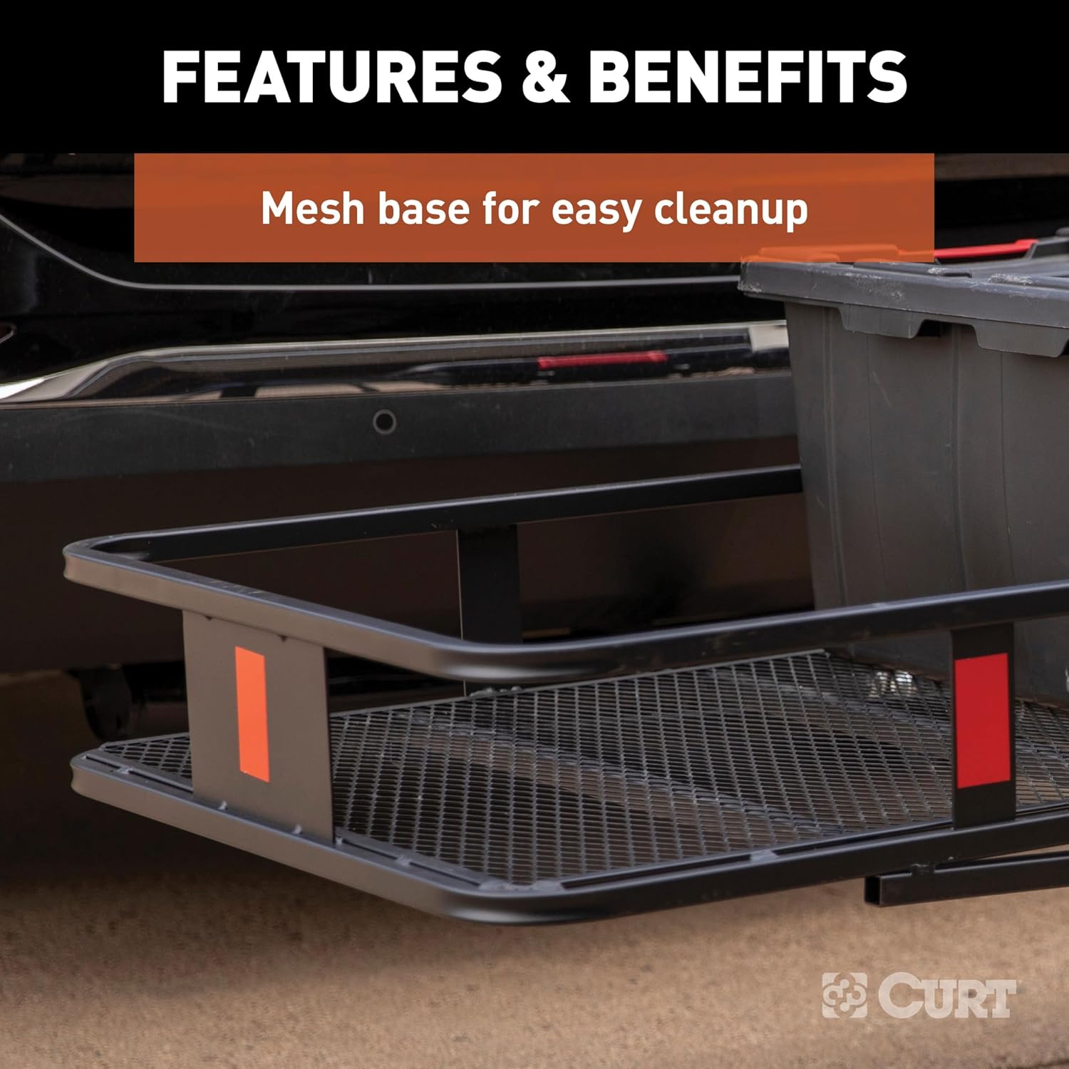 CURT 18150 Cargo Basket Hitch Trailer Hitch Cargo Carrier, 500 lbs. Capacity, 59-1/2-Inch x 20-1/4-Inch x 5-1/2-Inch, Fits 2-Inch Receiver