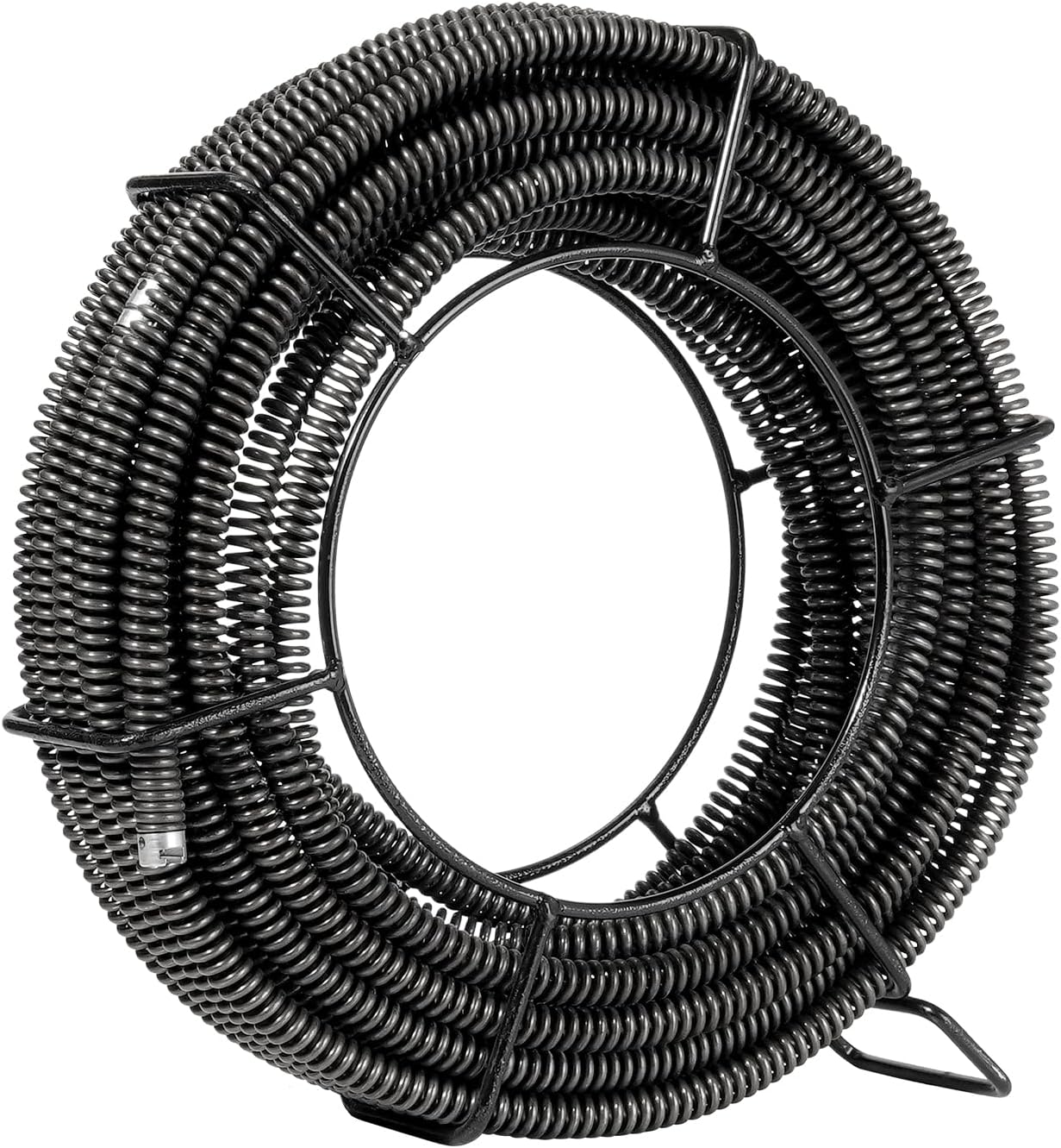 VEVOR Drain Cleaning Cable 100 FT x 5/8 Inch, Professional Sectional Drain Cleaner Cable with 7 Cutters for 0.8" to 3.9" Pipes for Hollow Core Sewer Cleaner Auger Sink, Toilet
