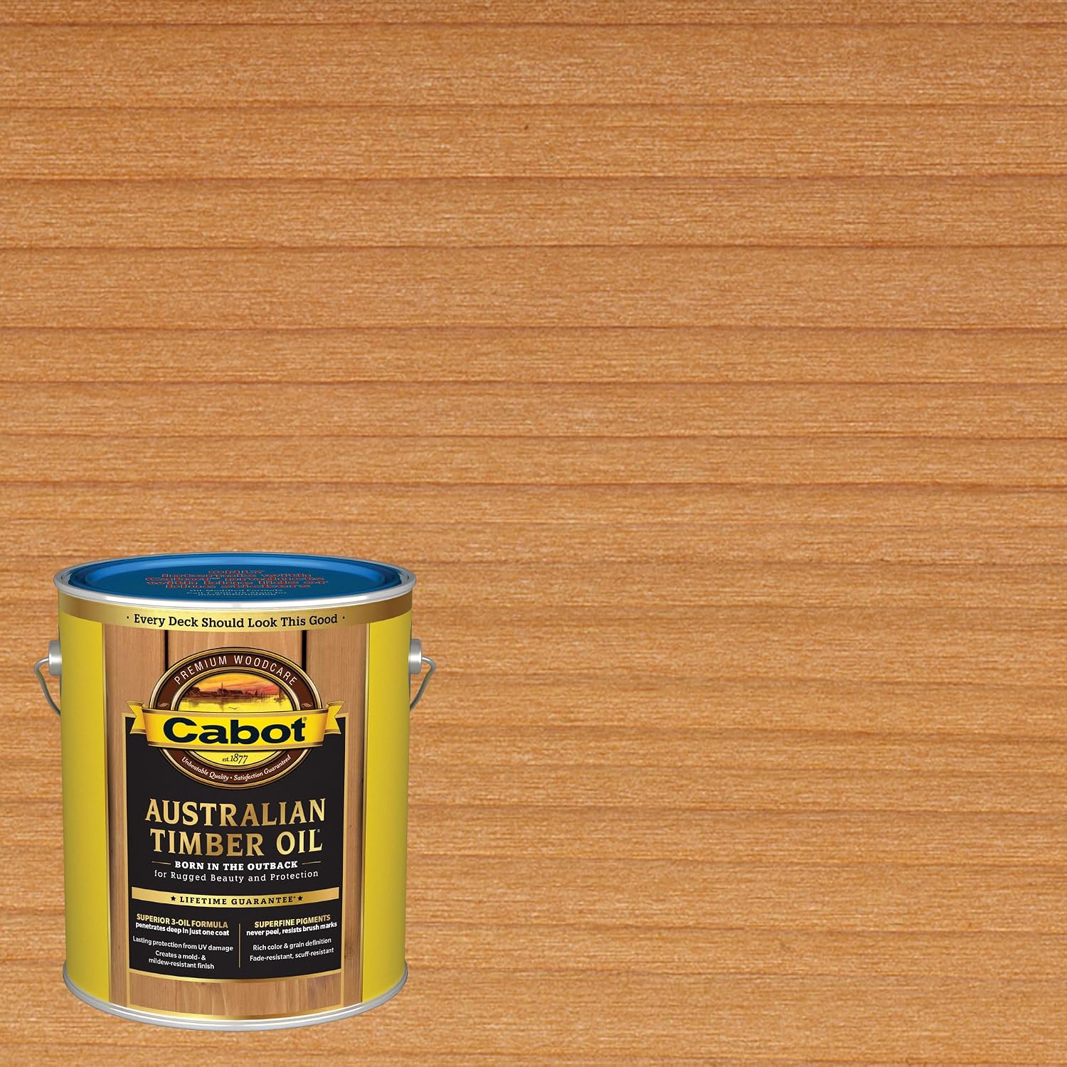 Cabot 140.0019457.007 Australian Timber Oil Water Reducible, Translucent, Amberwood - 1 Gallon