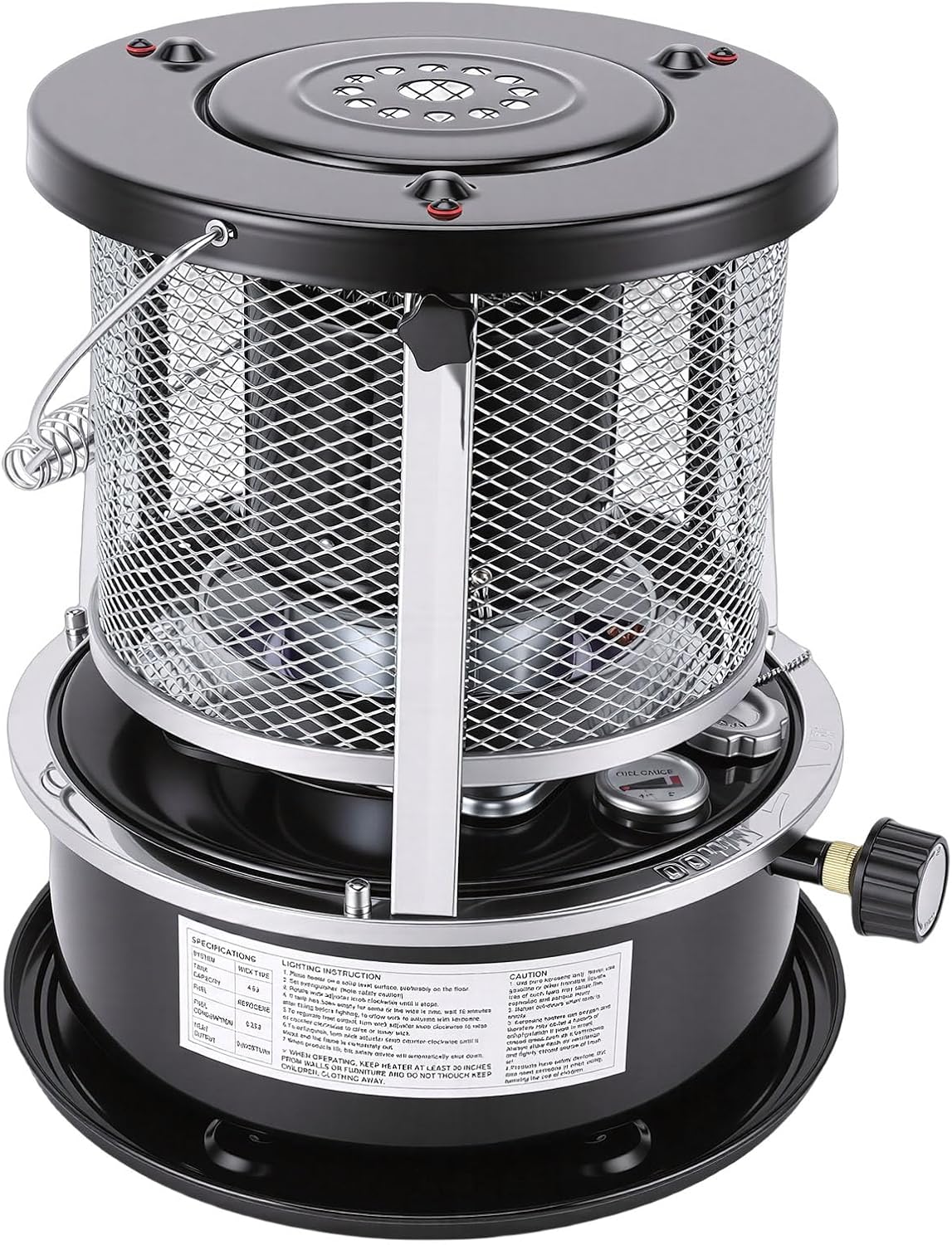 Kerosene Heater Portable Adjustable Height 2.6KW Efficient Space Heater for Camping Garage Home Use