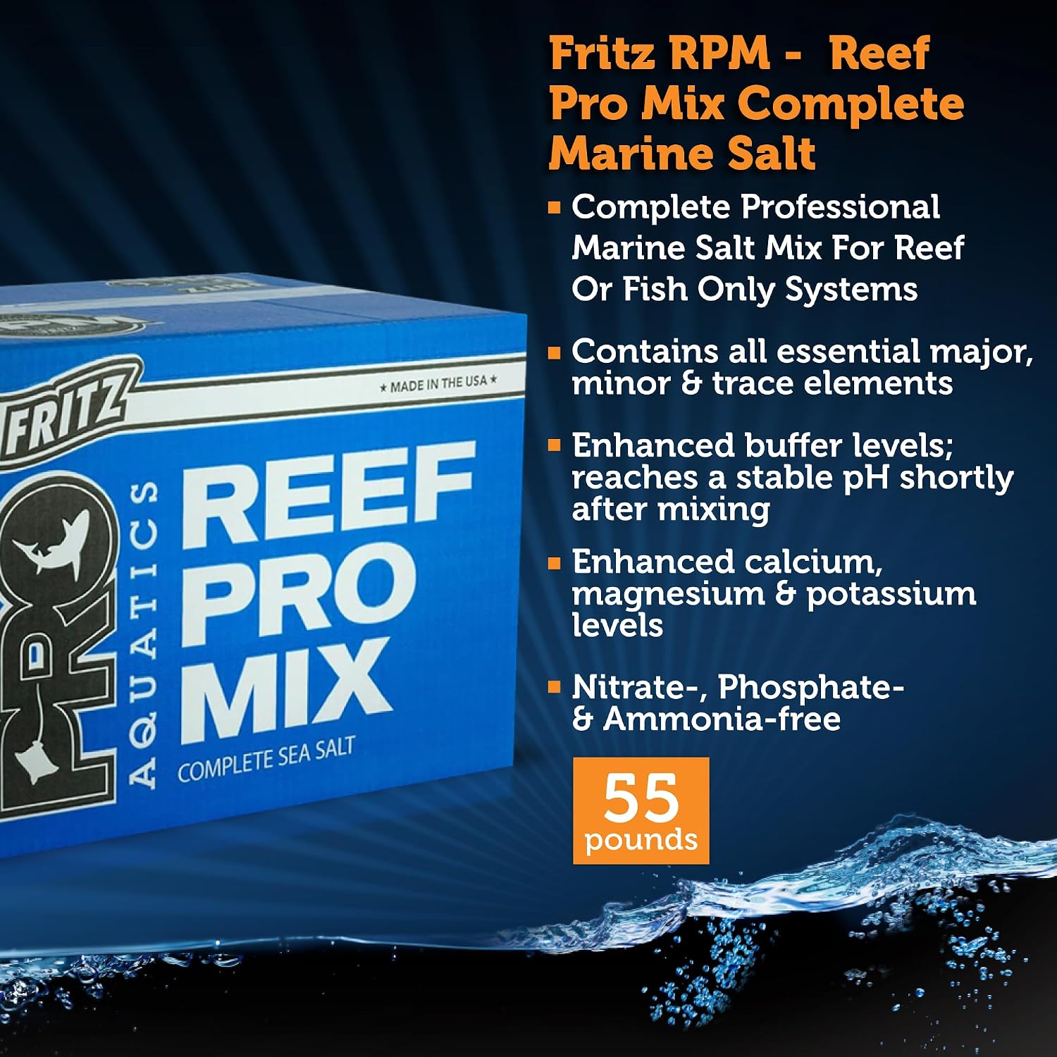 Fritz Aquatics 80251 4 Pack Reef Pro Mix Complete Marine Salt, 50 Gallon
