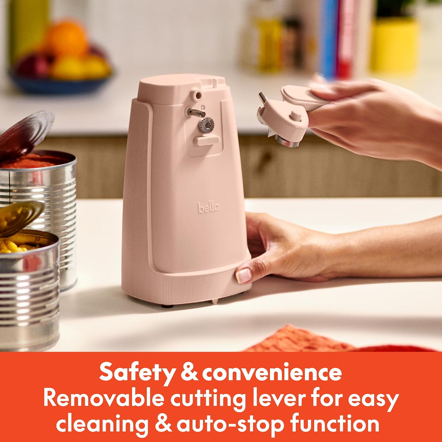 bella Electric Can Opener and Knife Sharpener, Black