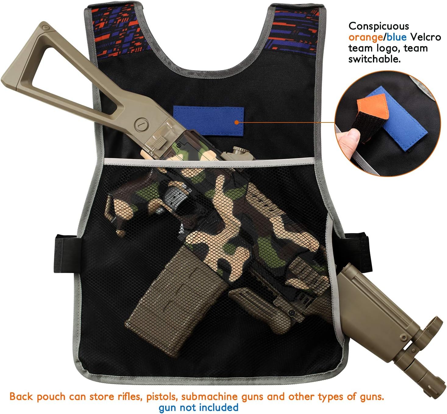 Hely Cancy Large Size Adjustable Toy Tactical Vest Kit Compatible with Nerf N-Strike Elite Series for Men, Big Kids XL-Size