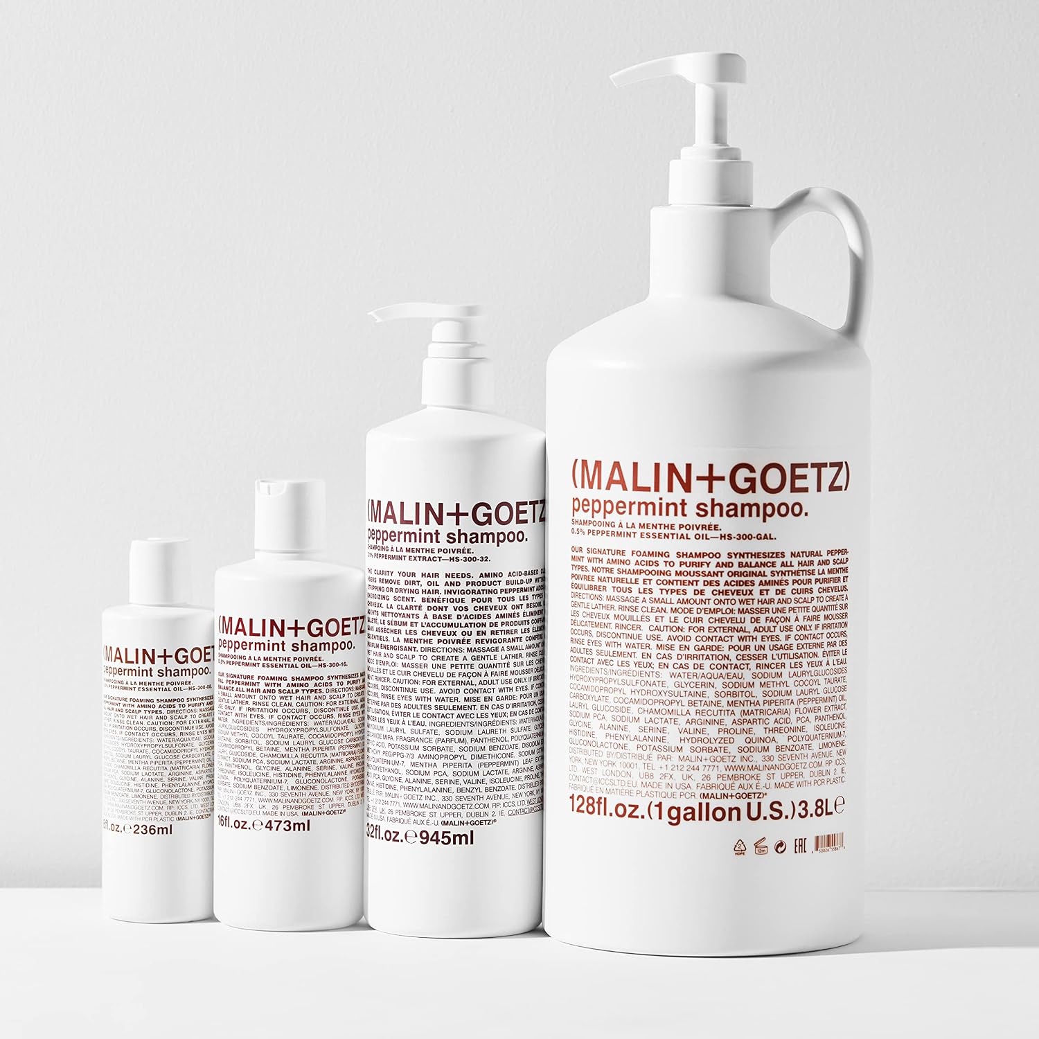 MALIN+GOETZ Clarifying Shampoo | Cool Peppermint Formula | Daily Cleanser with Amino Acids | For All Hair Types | Vegan, Sulfate-Free & Unisex