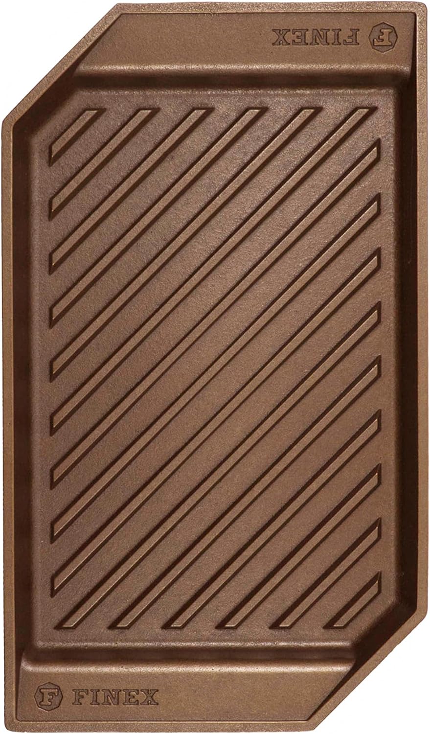 FINEX 10" Cast Iron Grill Pan, Grill Pans with Superior Heat Distribution, Near Non-Stick for Easy Cleaning, Cast Iron Grill Pan, For Indoor & Outdoor Grilling, Pre-Seasoned with Flaxseed Oil