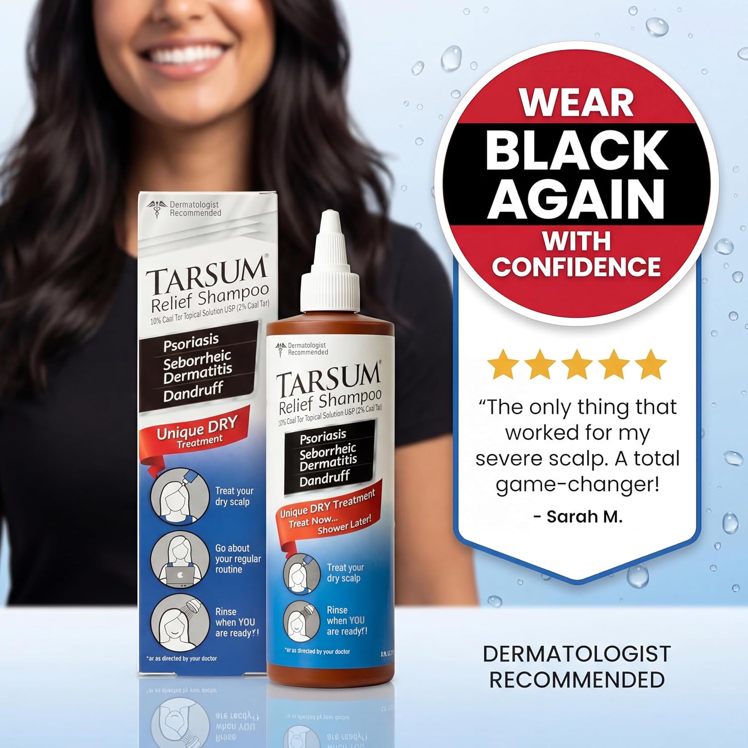 Tarsum Extra Strength Psoriasis Shampoo - Coal Tar Shampoo and Conditioner for Scalp Psoriasis, Seborrheic Dermatitis, Severe Dandruff, & Eczema - Exfoliating Relief for Flaky, & Itchy Scalp (4 oz)