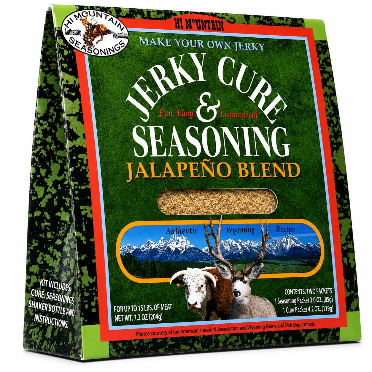 Hi Mountain JALAPENO BLEND Jerky Seasoning and Cure Kit | Beef & Venison | Fresh jalapeño flavor, medium spicy heat, jerky seasoning for beef, deer
