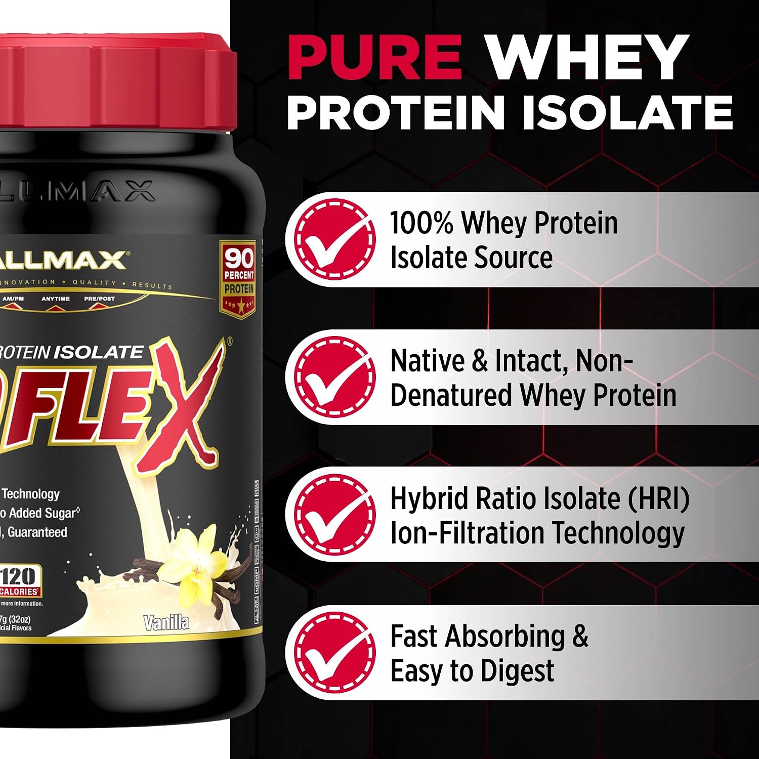 ALLMAX ISOFLEX Whey Protein Isolate, Chocolate Peanut Butter, 5 lb