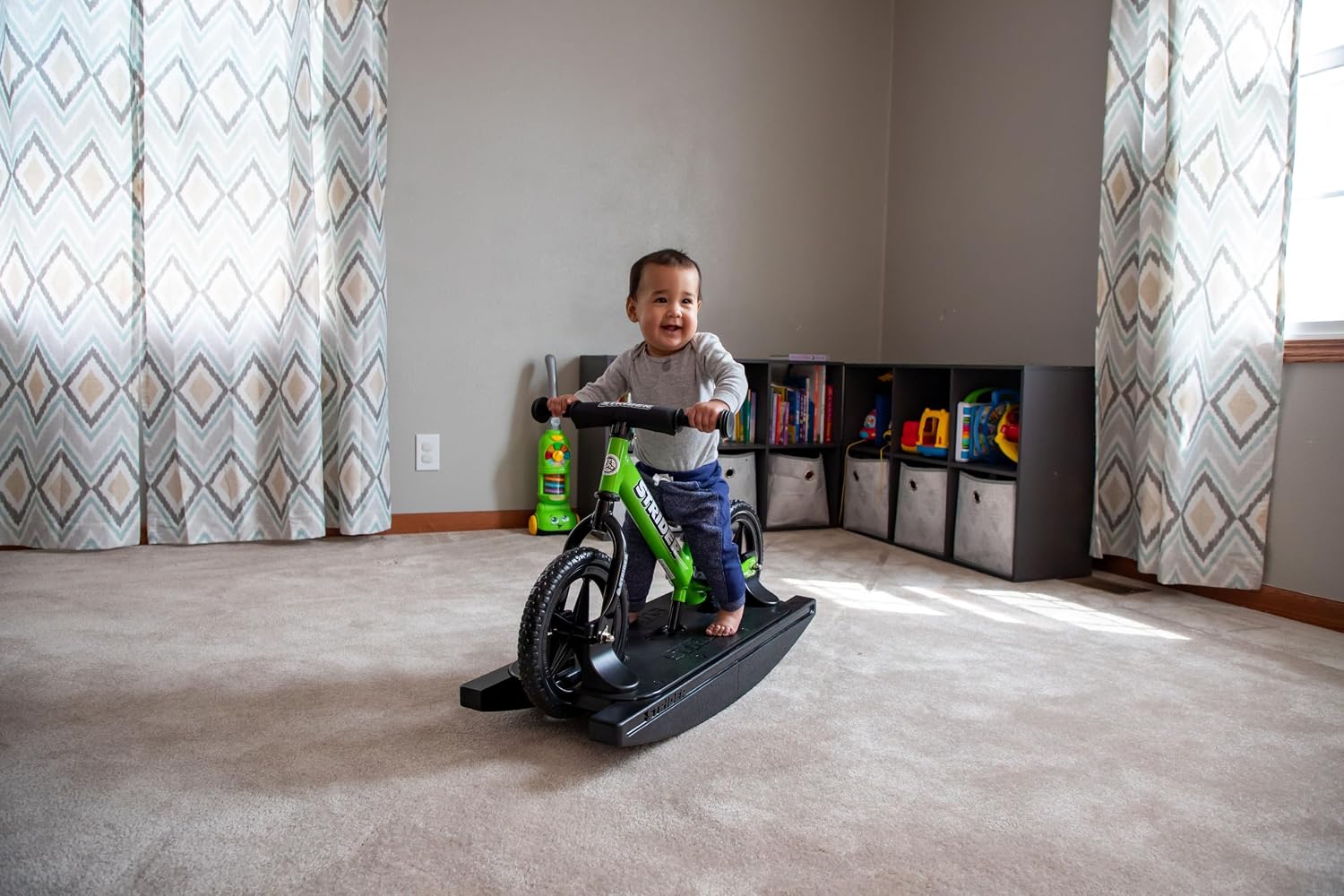 Strider Sport 2-in-1 Rocking Bike, Ages 6 Months–4 Years | For 12 Model, Converts Baby Rocking Toy to Toddler Balance Bike, Tool-Free Adjustments, Wide and Stable Base, Durable Plastic