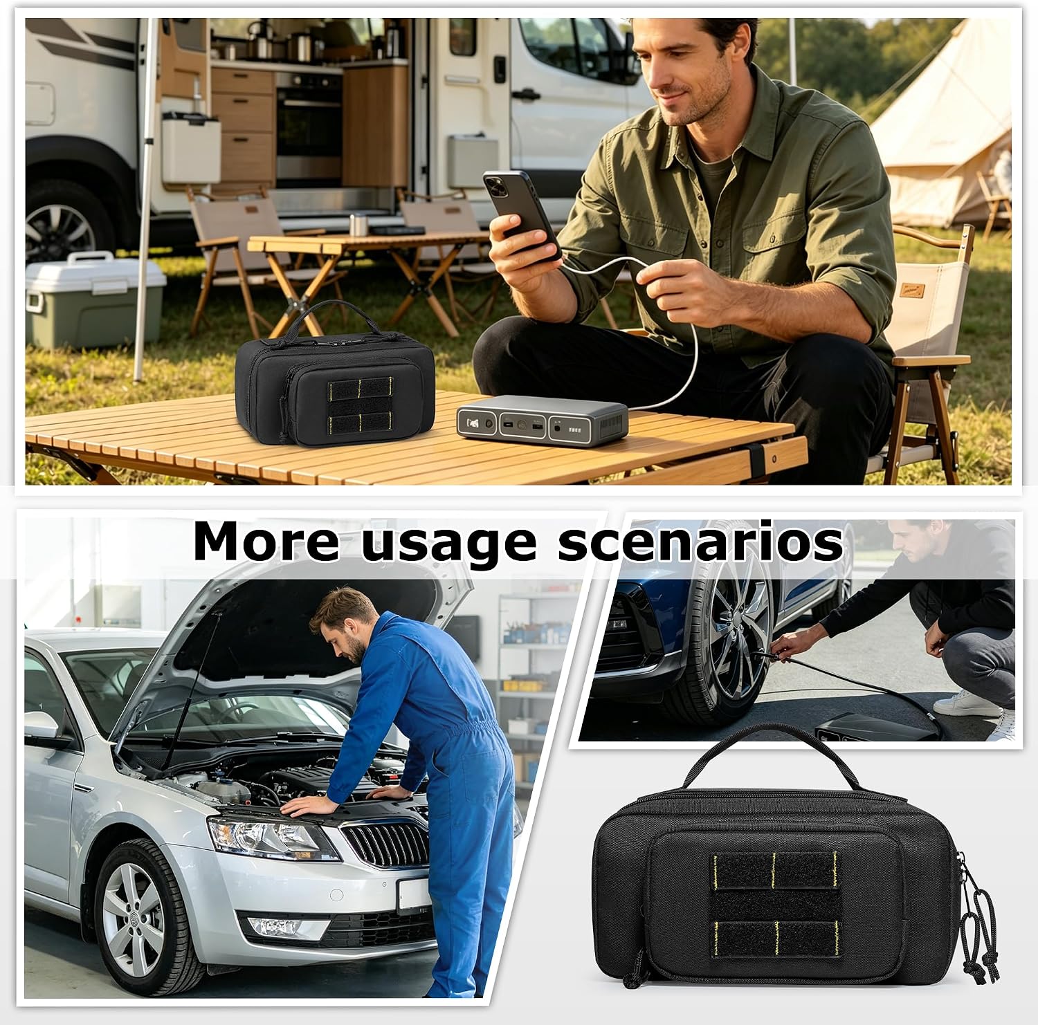 Carrying Case Compatible with Halo Bolt Portable Car Jump Starter | for 58830/57720/Air 58830/ACDC Max 55500 mWh/Air +/Air + 55500mAh USB Power Bank