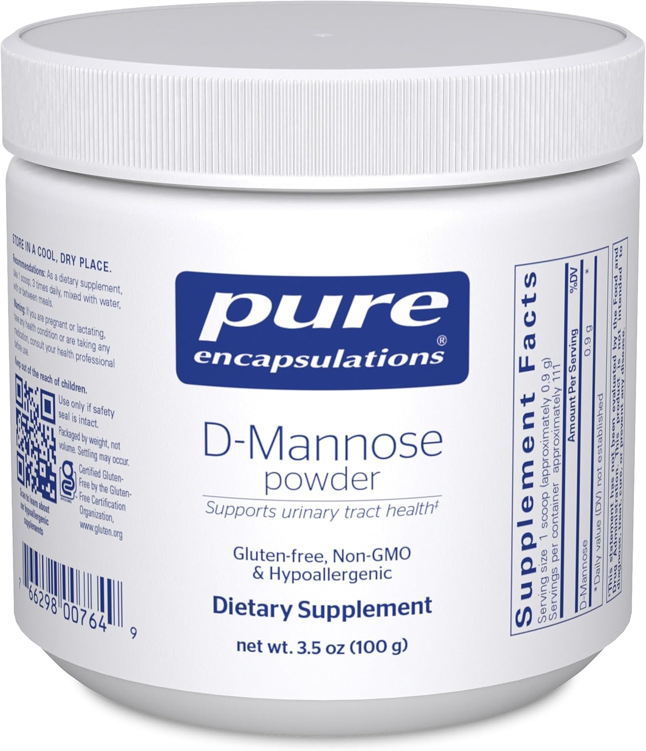 Pure Encapsulations D-Mannose Powder - for Urinary Tract Support - Urinary Tract Support & Bladder Health* - Easy Dissolve Powder - Non-GMO & Vegan - 1.76 oz | Dissolvable Supplement for Urinary Tract Support*, Urinary Tract Support, Supports Healthy Uri…