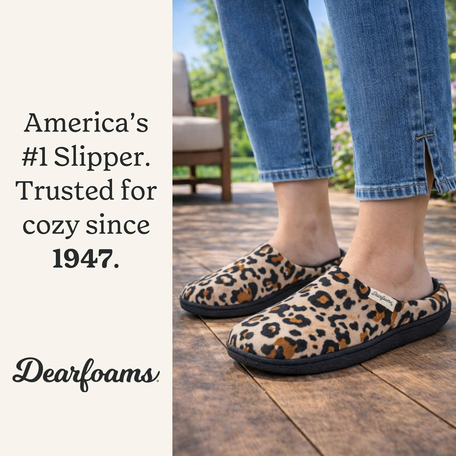 Leslie Terry Clog House Shoes with Memory Foam, Indoor Slippers with Wide Widths