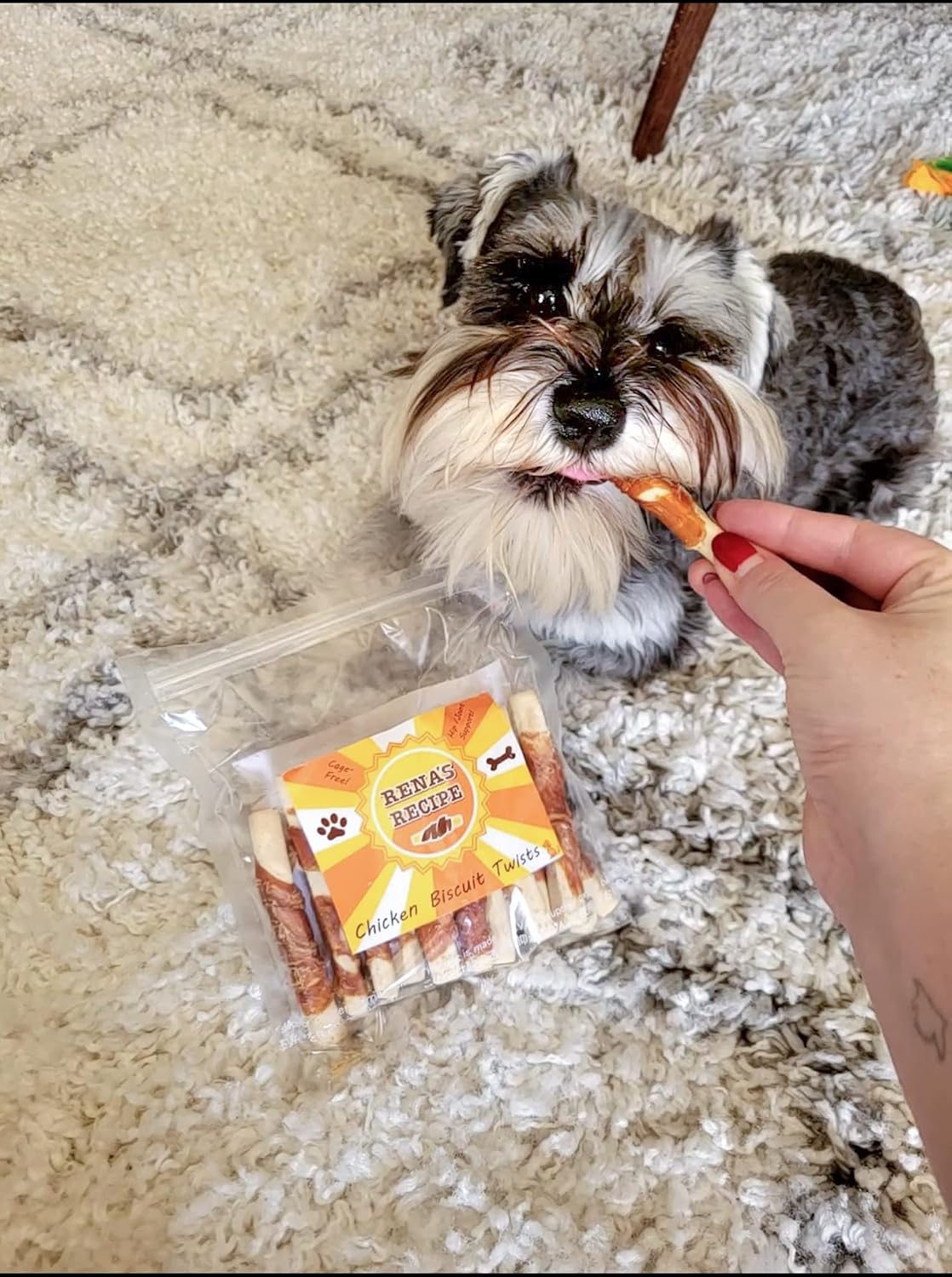 Rena's Recipe Chicken Wrapped Biscuit Twists Dog Treats, 8 oz | Crunchy Biscuit Sticks Wrapped with Real Chicken and Glucosamine