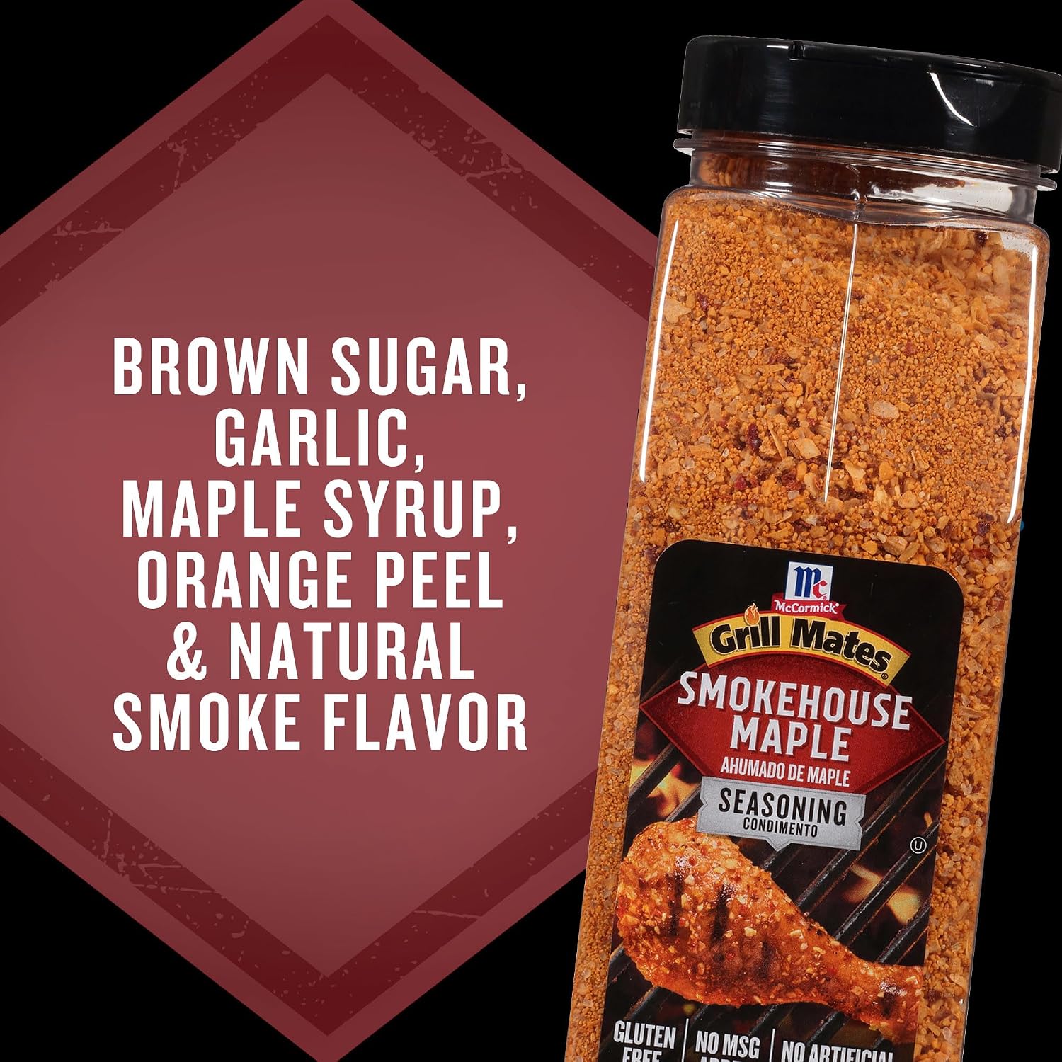McCormick Grill Mates Smokehouse Maple Seasoning, 28 oz - One 28 Ounce Container of Smokehouse Maple Seasoning, Perfect on Pork Chops, Chicken, Burgers and More