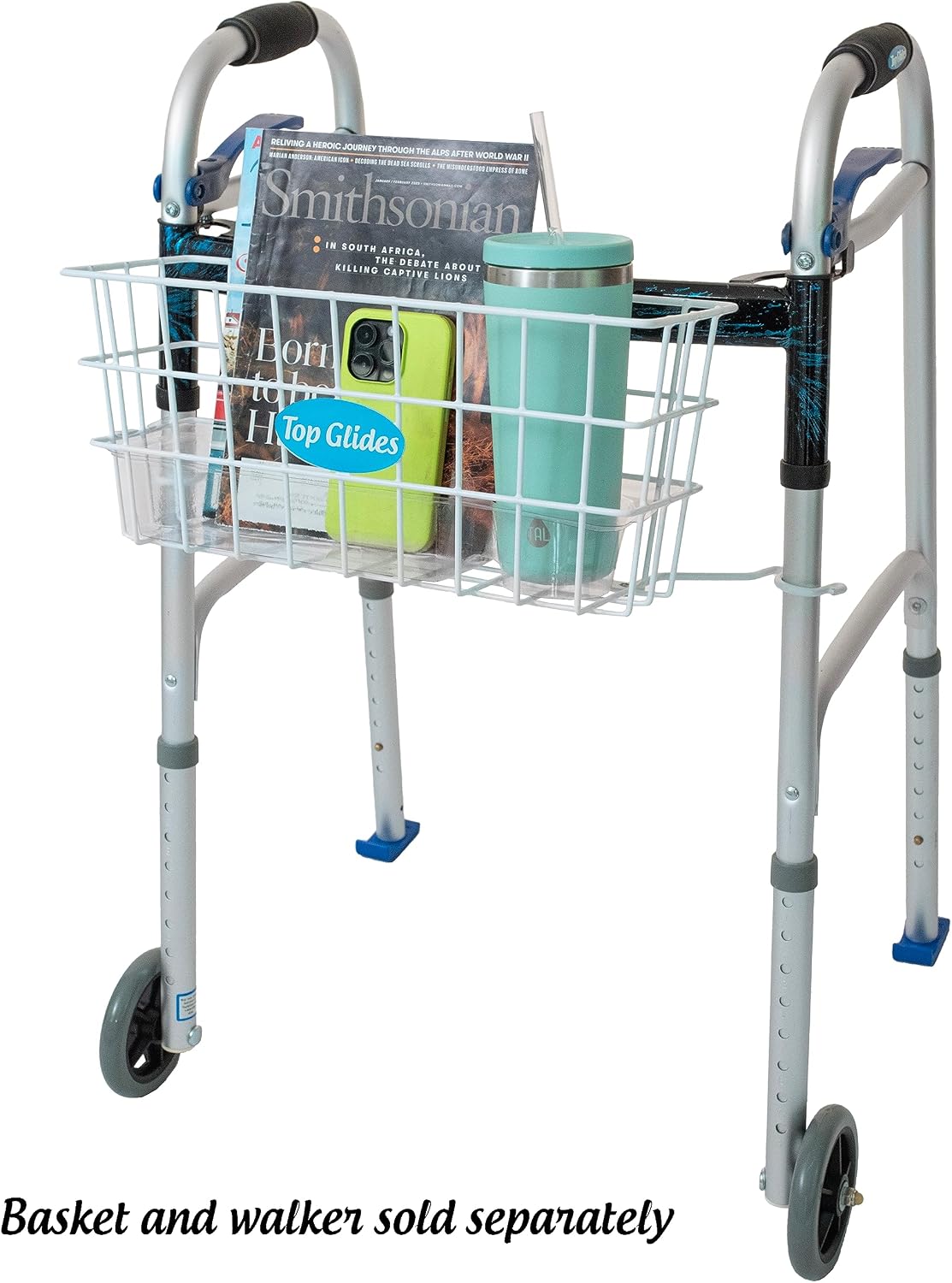 Heavy Duty Clear Plastic Insert/Tray/Cup Holder for Walker Basket