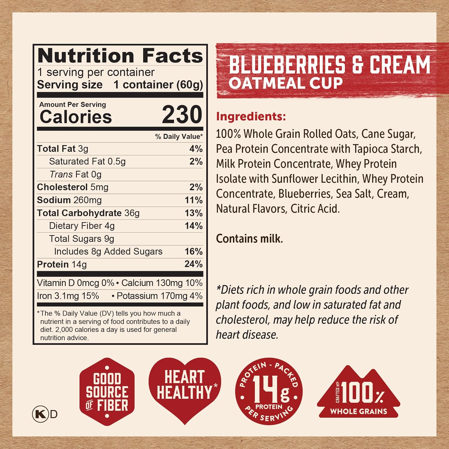 Kodiak Cakes Instant Protein Maple & Brown Sugar Oatmeal in a Cup, 2.12oz (Pack of 12)