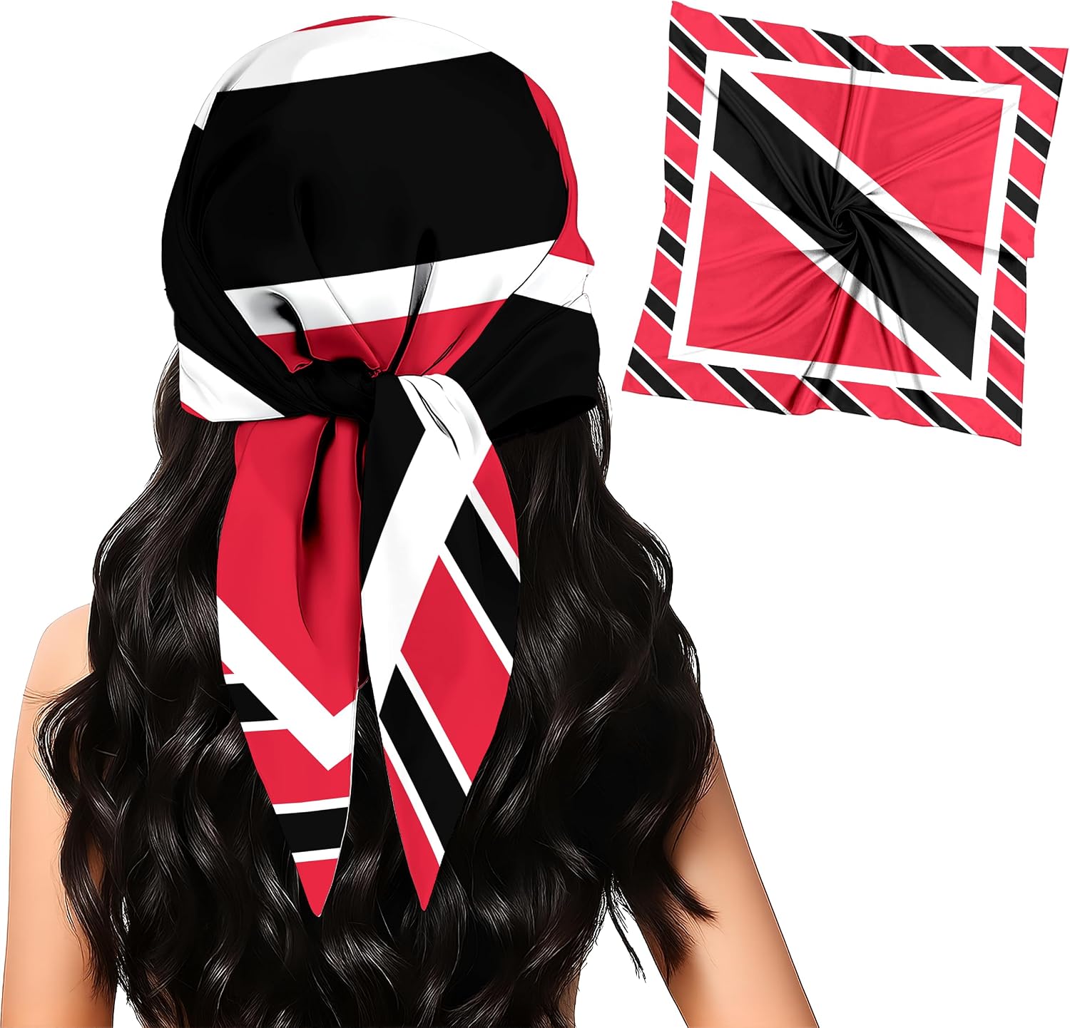 Fashion Bandana Women,Flag Silk Scarf,27.5x27.5 Large Square bandanas,Satin Hair for Sleeping,Travel,for Gift