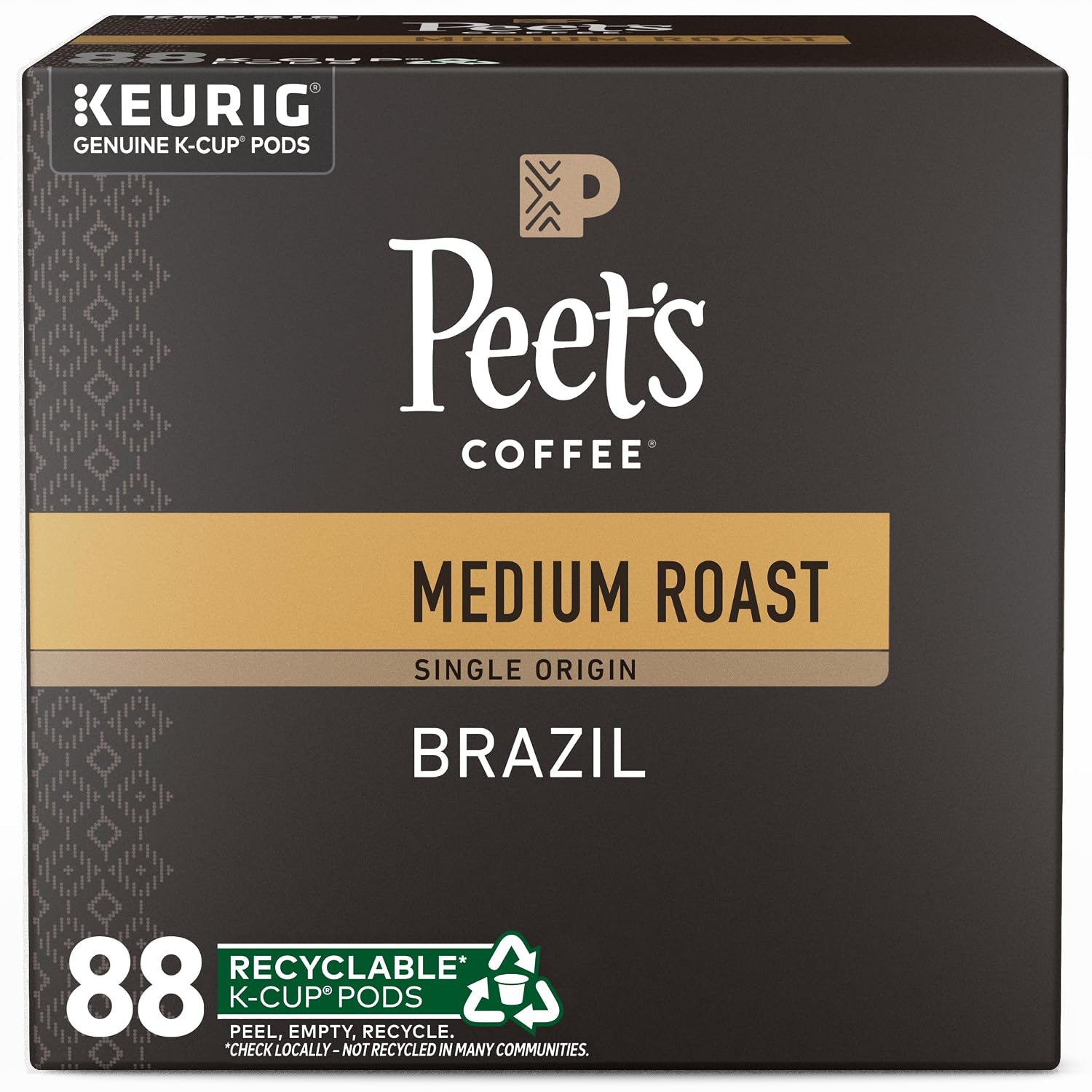 Peet's Coffee, Medium Roast Keurig K-Cup Pods, 100% Arabica Coffee - Big Bang 60 Count (6 Boxes of 10 K-Cup Pods)