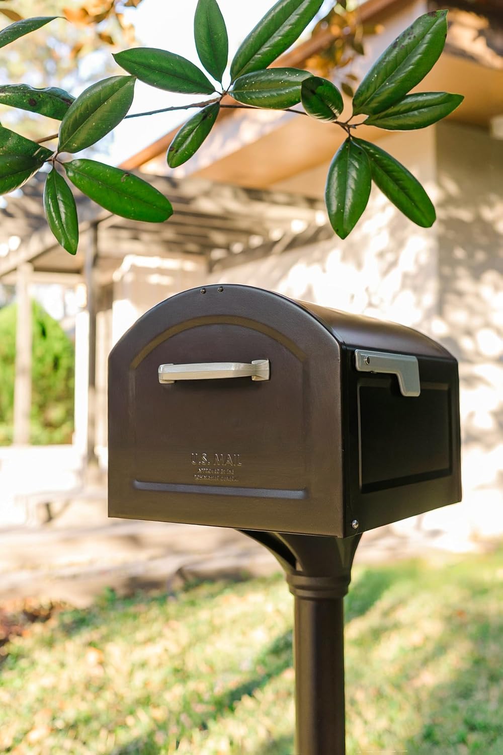Architectural Mailboxes 950020RZ Centennial Post Mount Mailbox, XL, Rubbed Bronze | Galvanized steel build for outside with rust-resistant powder-coat finish and a magnetic door closure. USPS approved.
