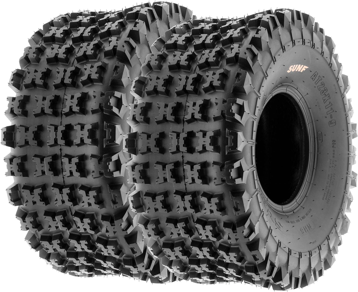SunF XC ATV UTV Knobby Sport Tires 22x10-9,6 PR Tubeless A027, Set of 2