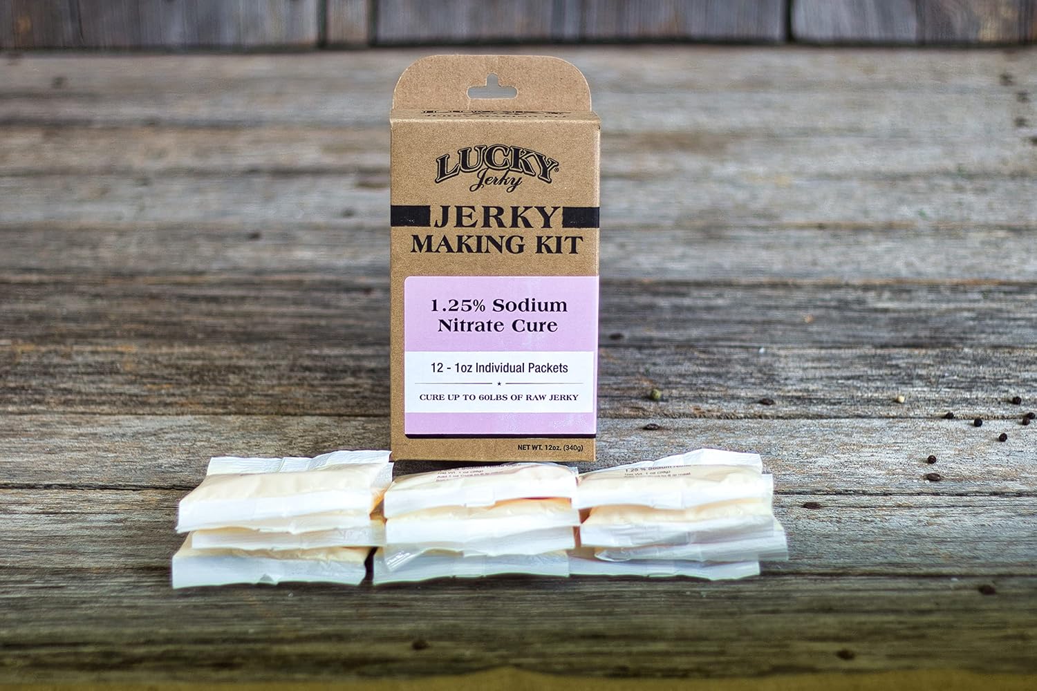 Lucky Jerky Ultimate Savory DIY Beef Jerky Seasoning and Cure Kit, 12 Oz | Make Your Own with Original, BBQ, Teriyaki, and Sweet & Spicy, Seasons 5 lbs per Flavor, 20 lbs Total