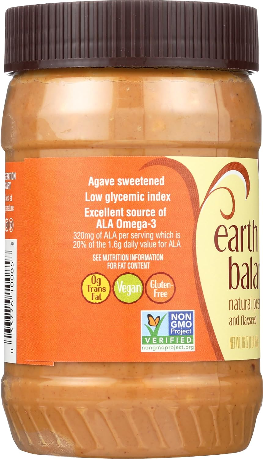 Earth Balance Creamy Peanut Butter and Flaxseed Spread, 16 oz.